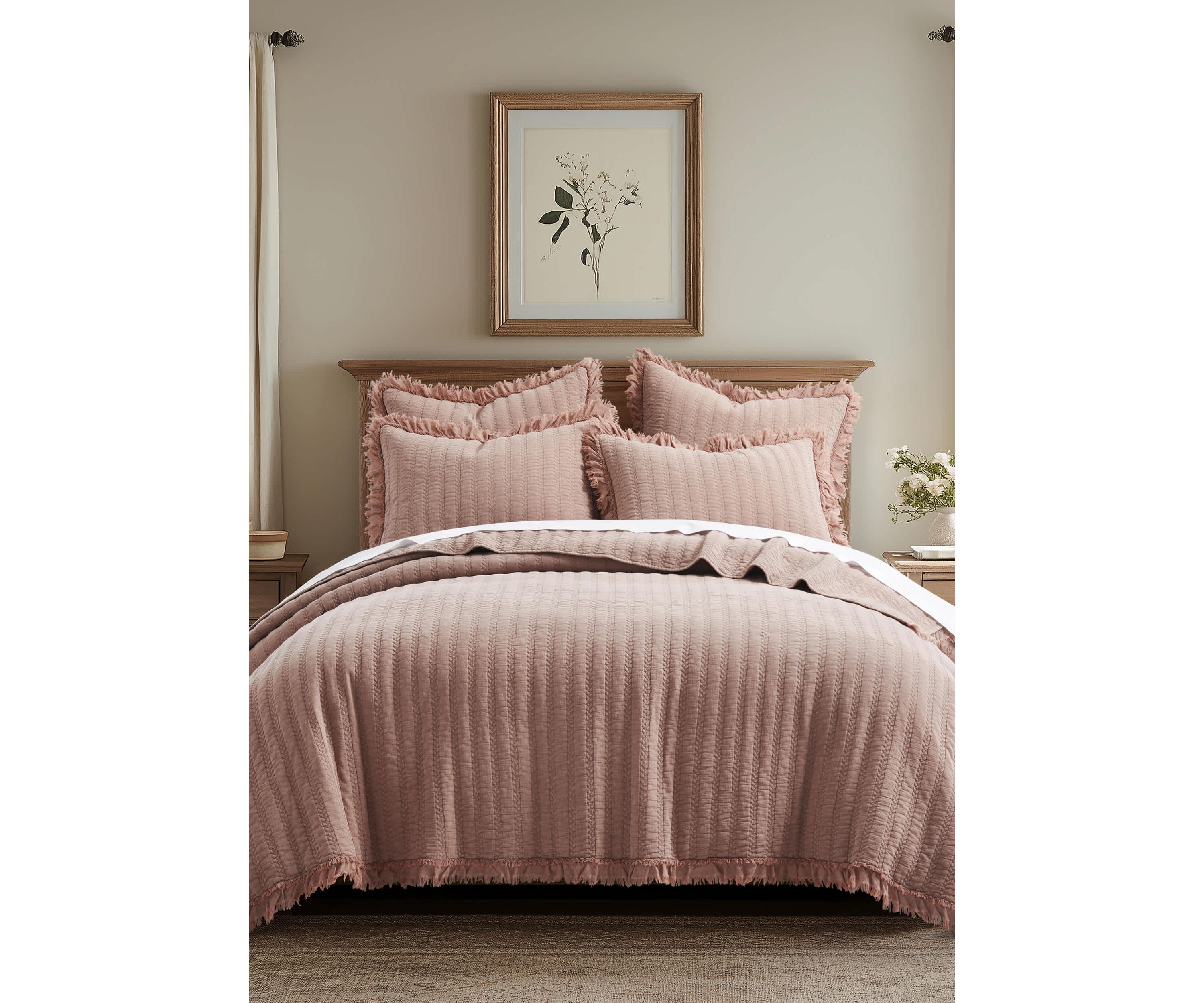 Wilhemina Dusty Rose Euro Sham 2pk