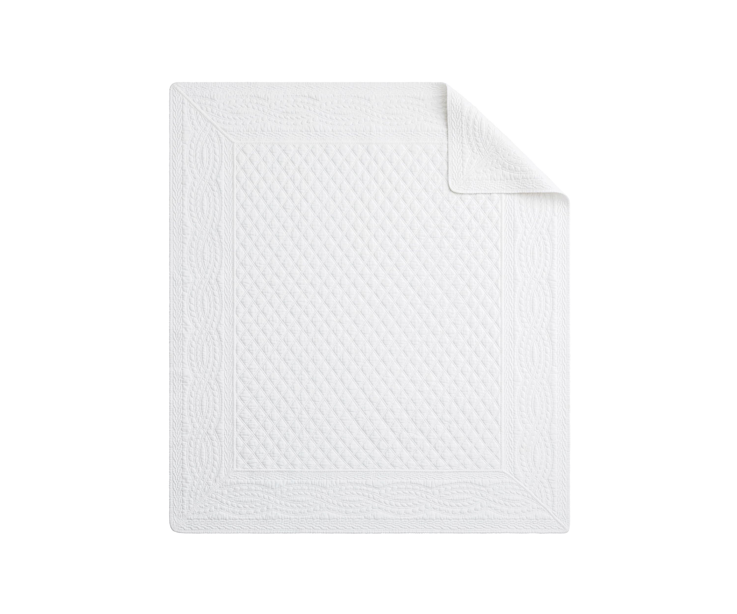 Ballou Bright White Quilted Throw