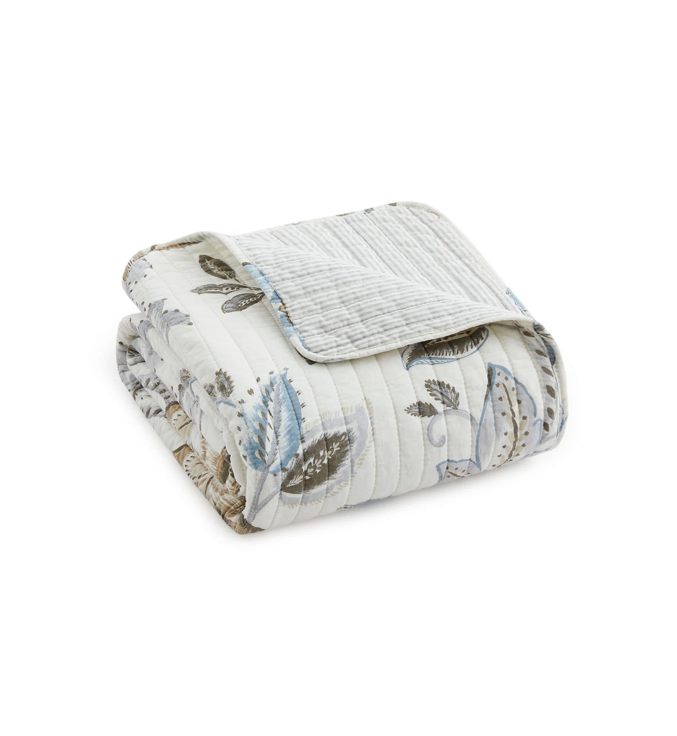 Malaney Neutral Blue Quilted Throw