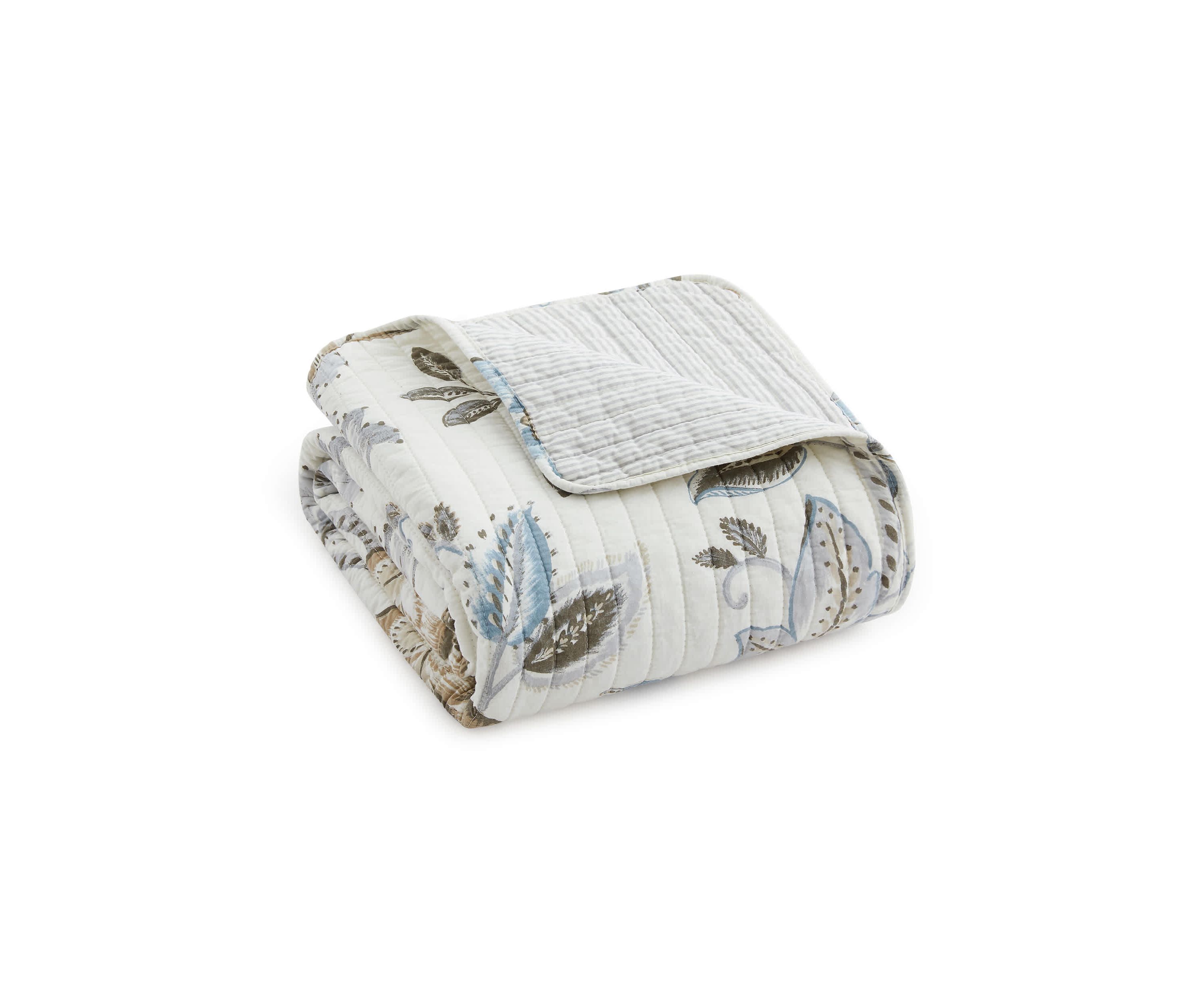 Malaney Neutral Blue Quilted Throw