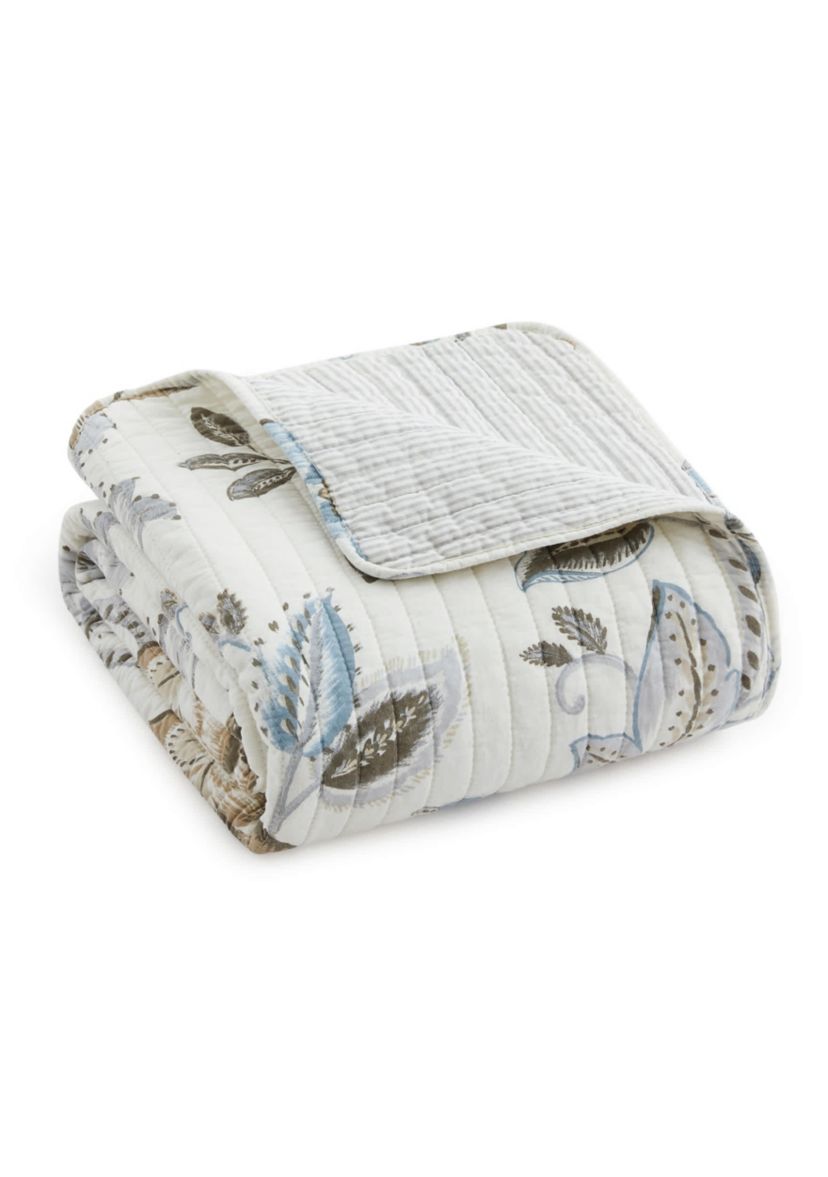 Malaney Neutral Blue Quilted Throw