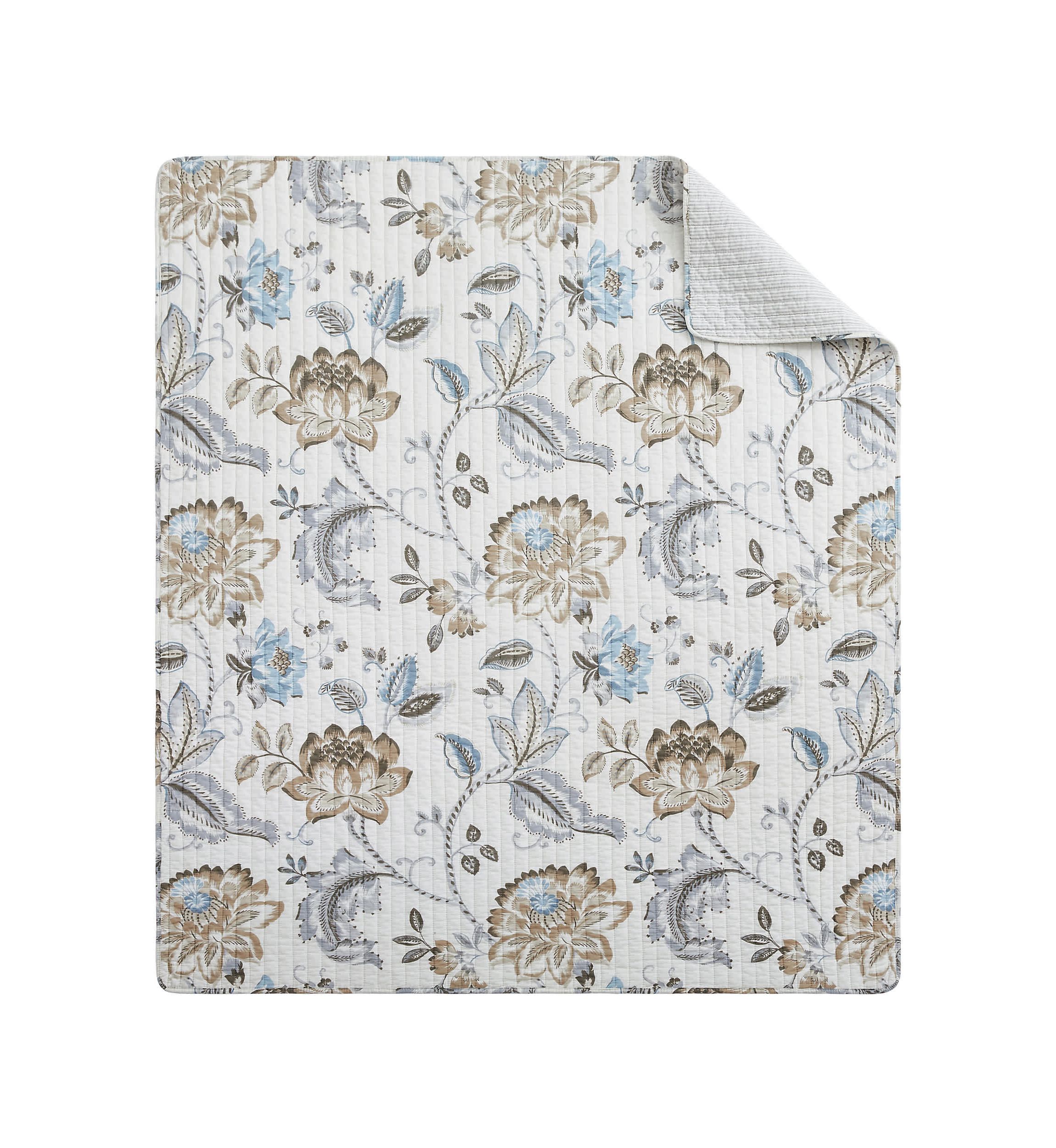 Malaney Neutral Blue Quilted Throw