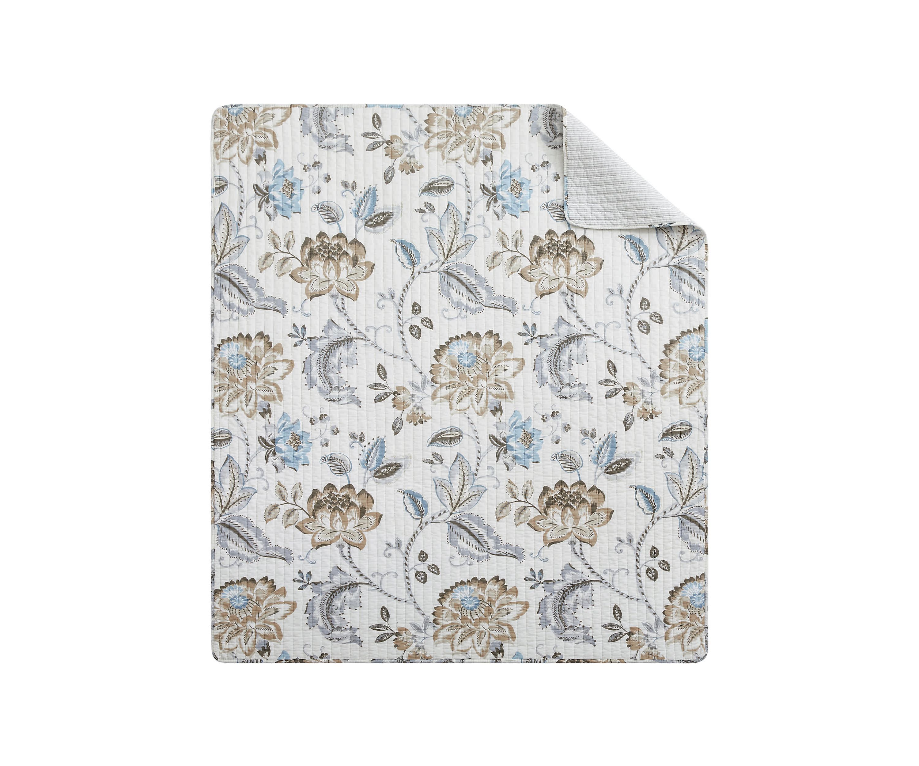 Malaney Neutral Blue Quilted Throw