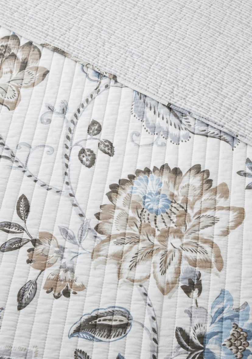 Malaney Neutral Blue Quilted Throw