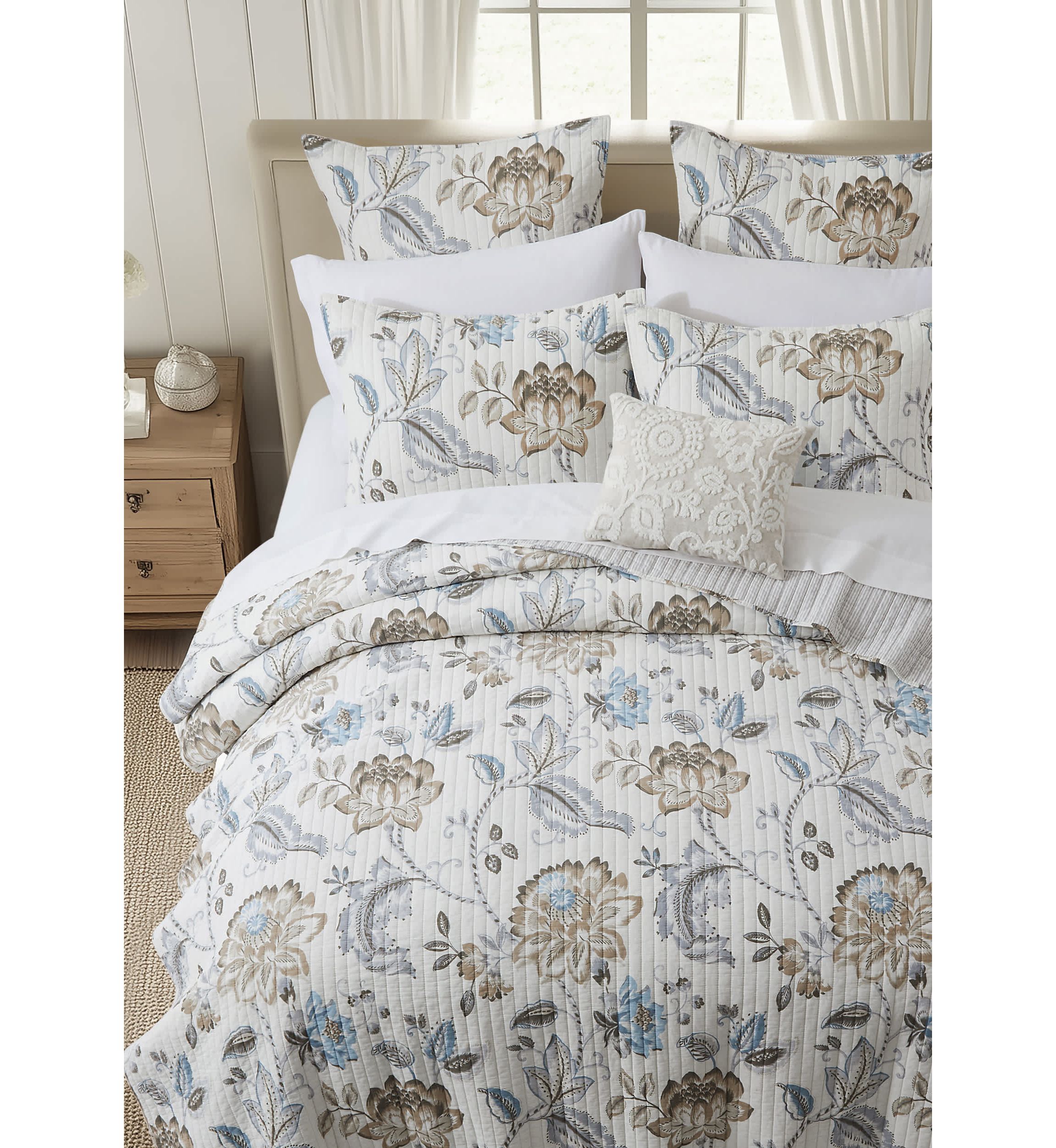 Malaney Neutral Blue Euro Sham Set of 2