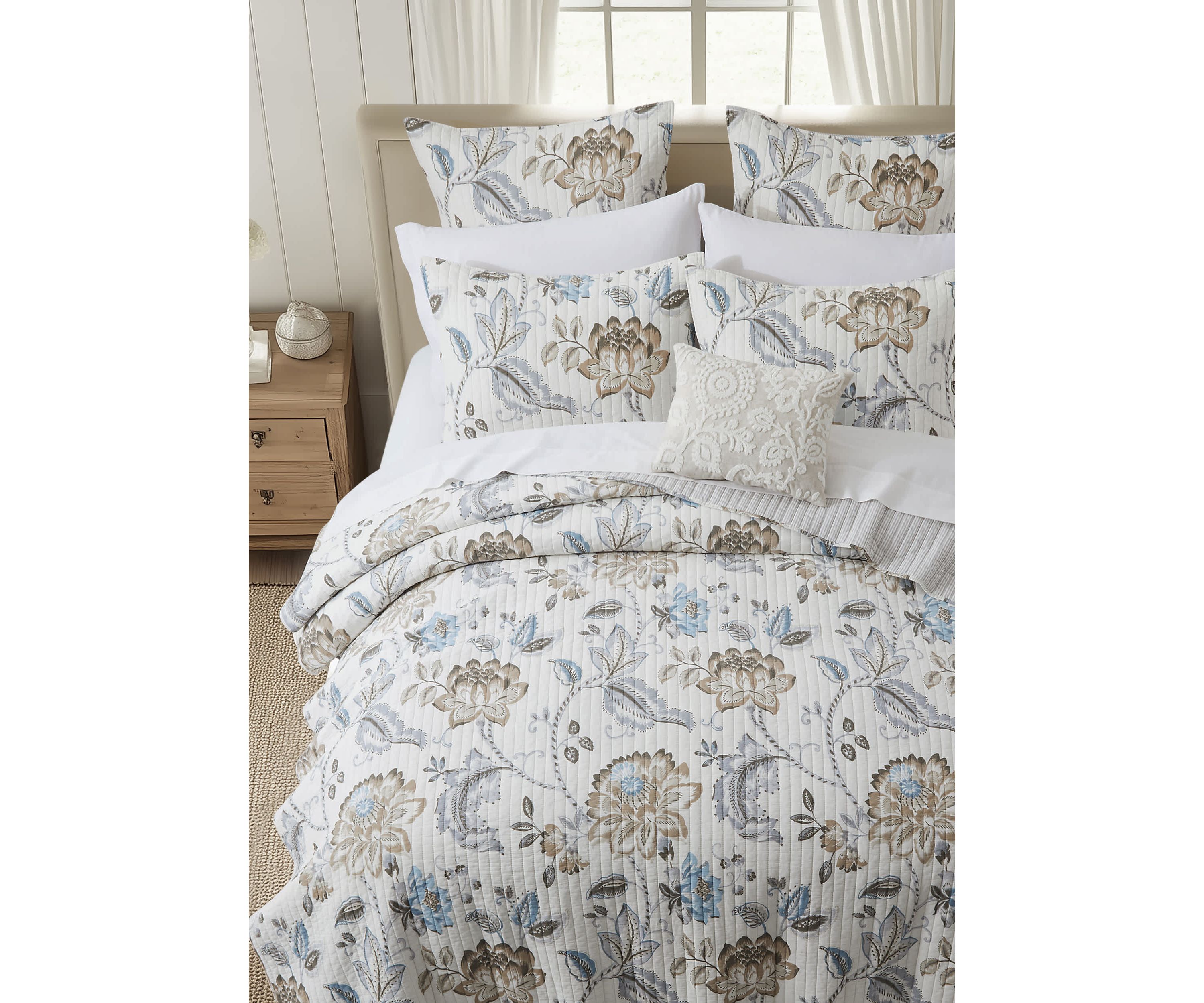 Malaney Neutral Blue Euro Sham Set of 2