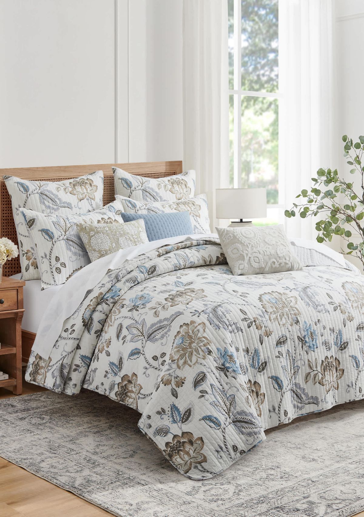 Malaney Neutral Blue Euro Sham Set of 2