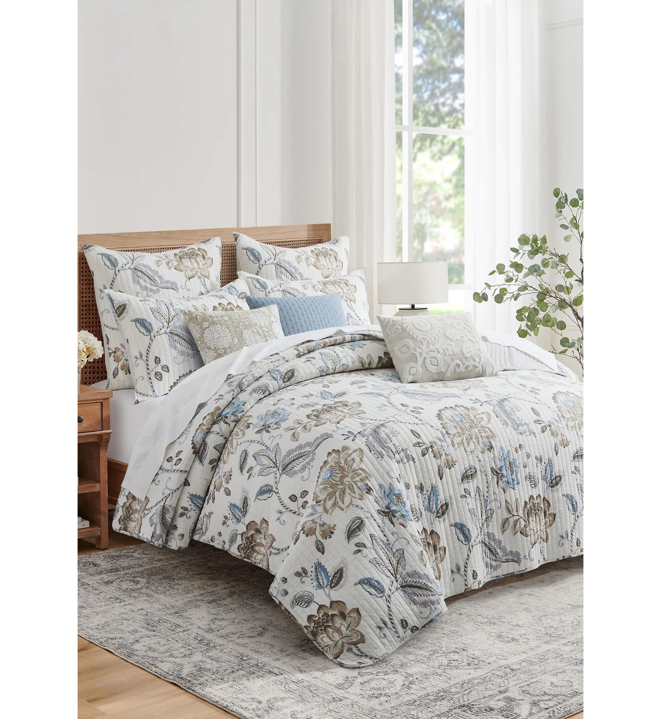 Malaney Neutral Blue Euro Sham Set of 2