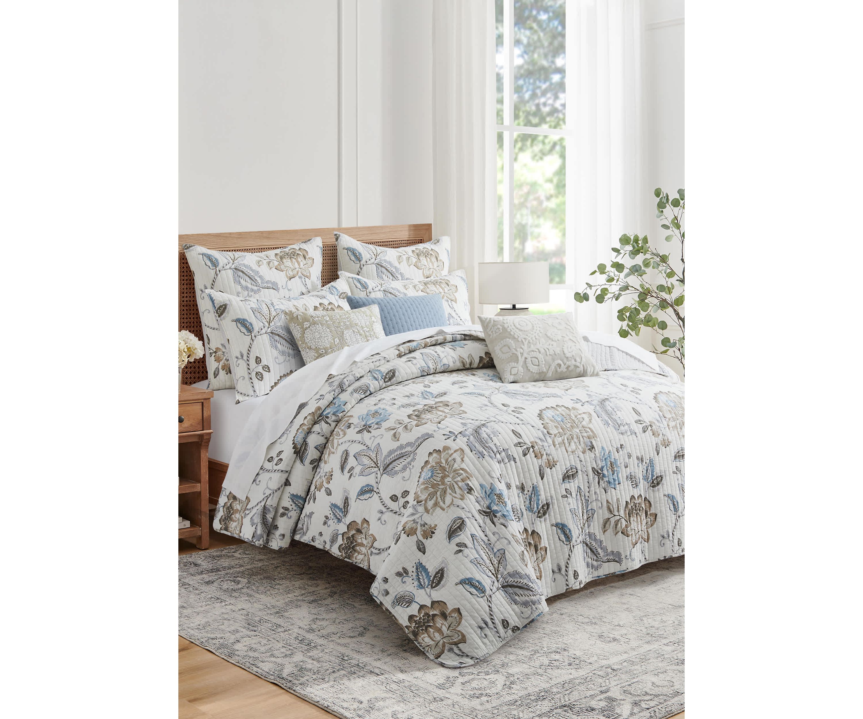 Malaney Neutral Blue Euro Sham Set of 2