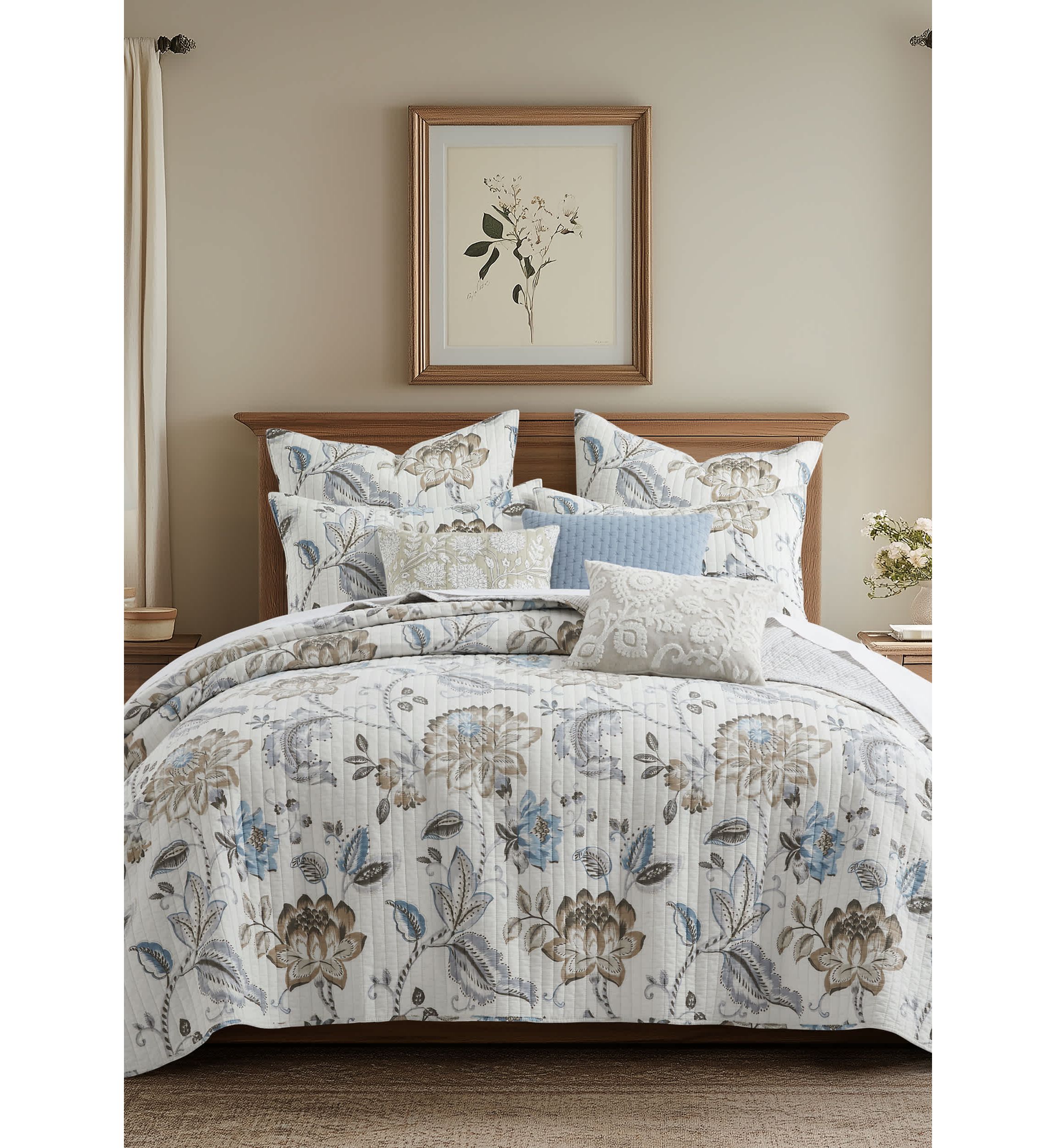 Malaney Neutral Blue Euro Sham Set of 2