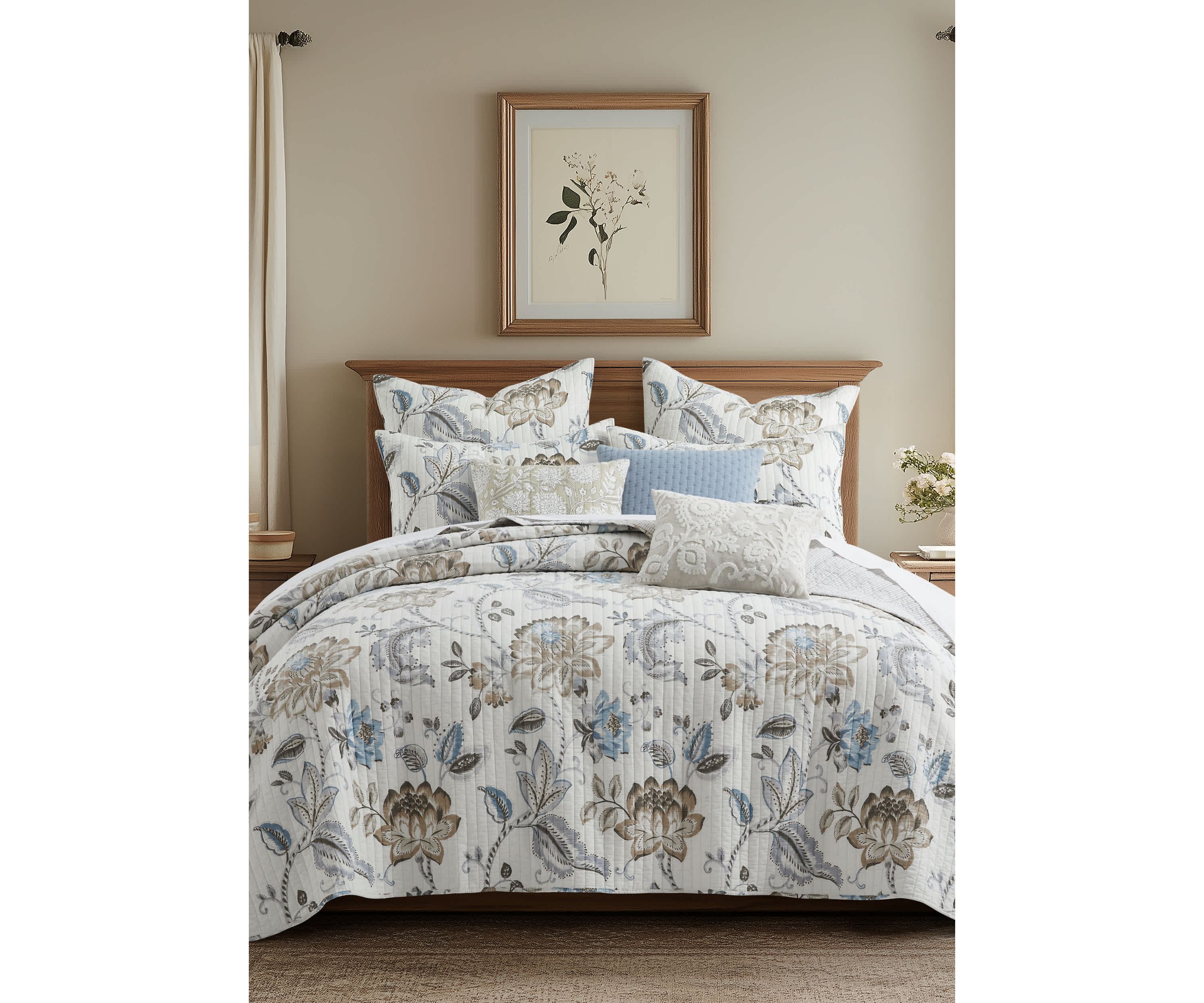 Malaney Neutral Blue Euro Sham Set of 2