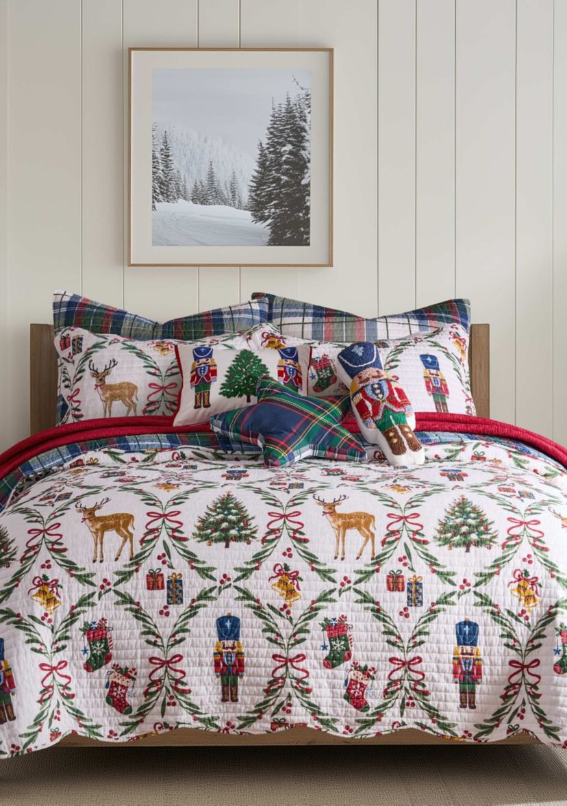 Festive Nutcrackers  Shaped Figure 18" Pillow