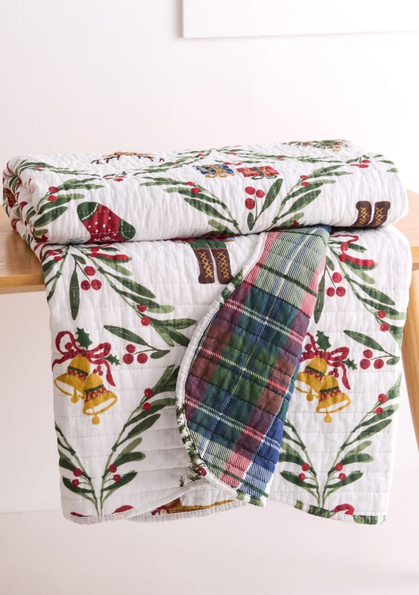 Festive Nutcrackers Quilted Throw