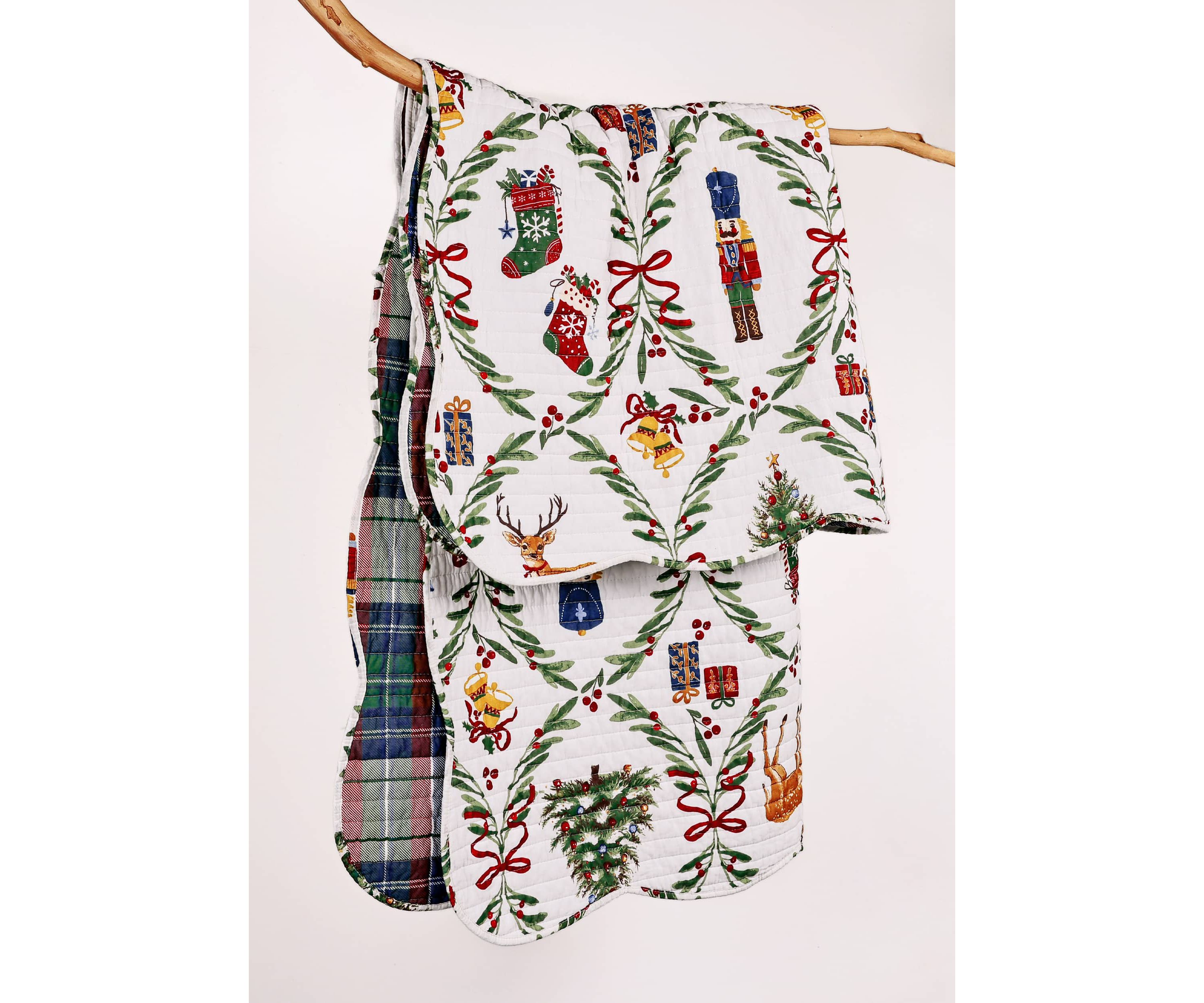 Festive Nutcrackers Quilted Throw