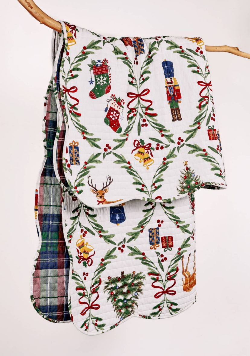 Festive Nutcrackers Quilted Throw