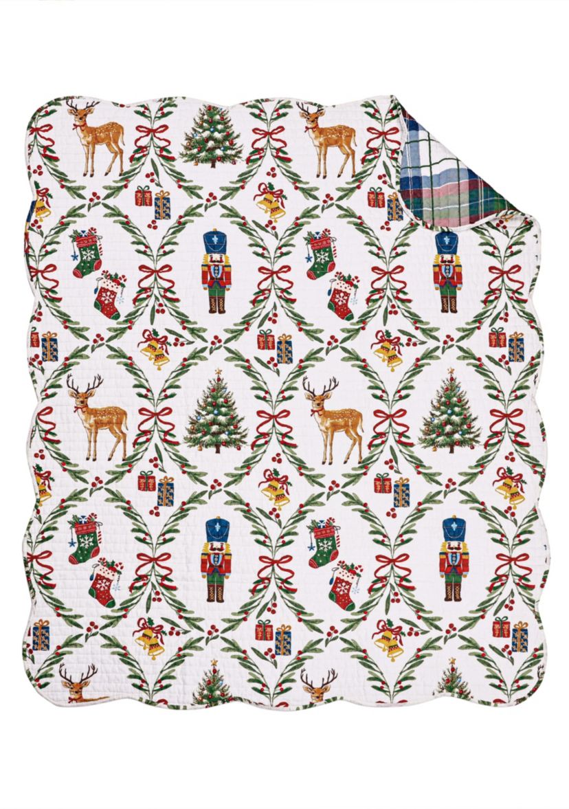 Festive Nutcrackers Quilted Throw