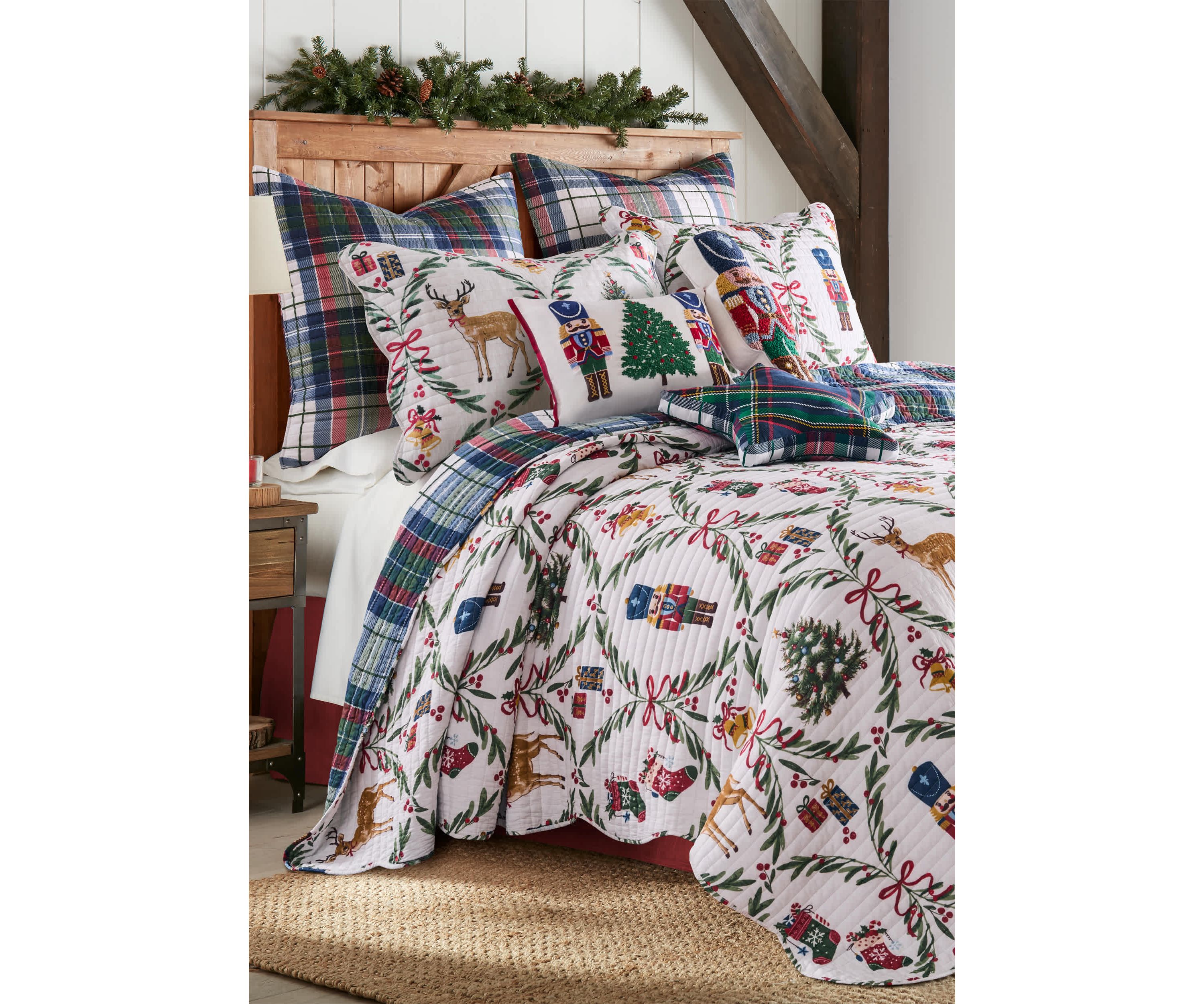 Festive Nutcrackers Euro Sham Set of 2