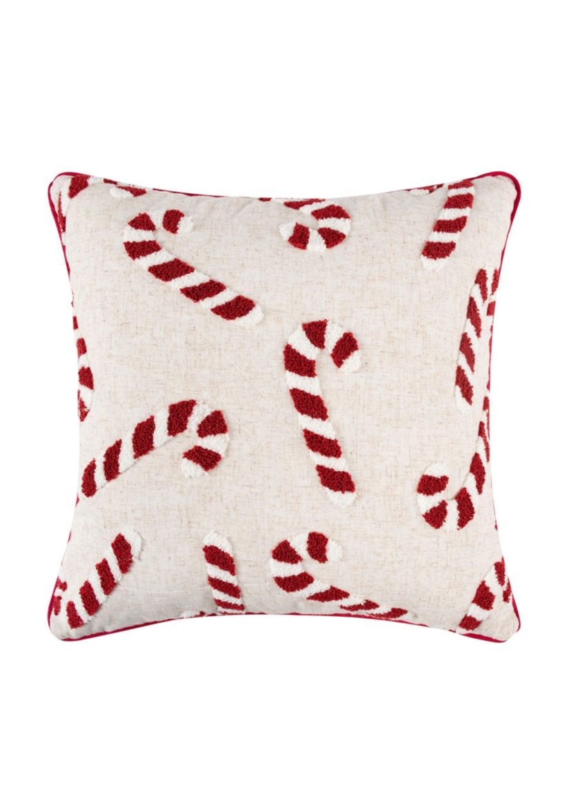 Gingerbread Peppermint Candy Pillow 18x18