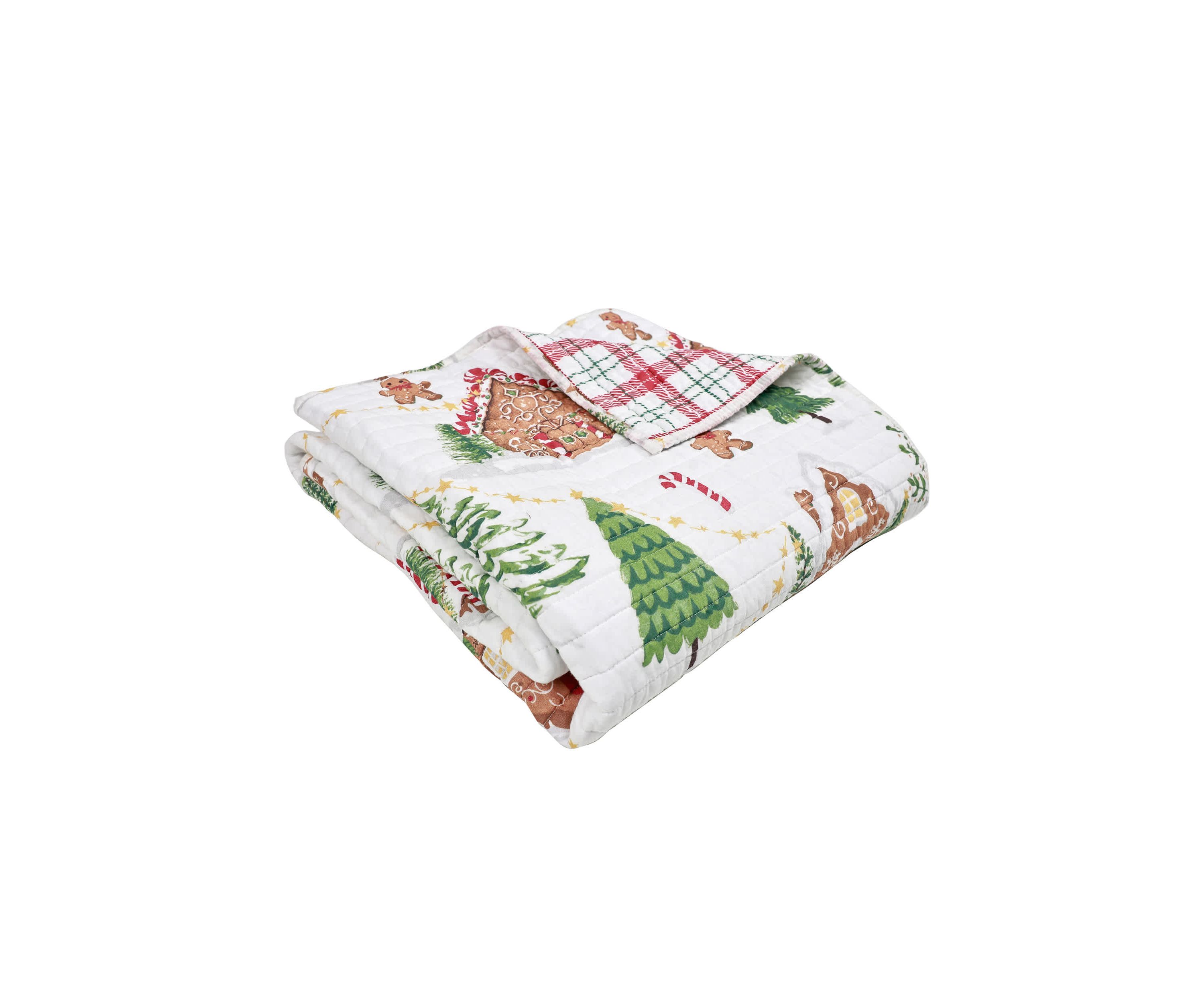 Gingerbread Village Quilted Throw