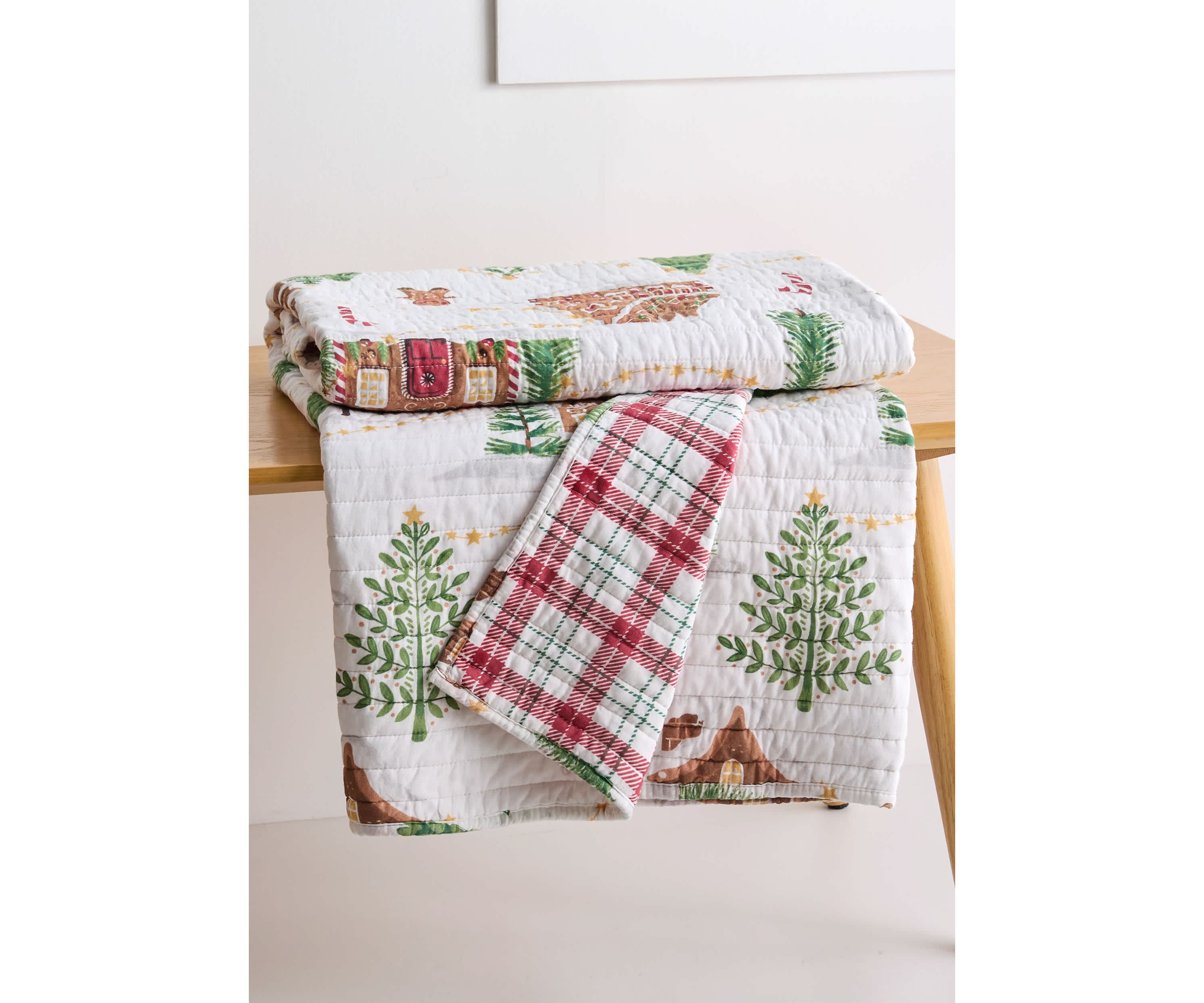 Gingerbread Village Quilted Throw