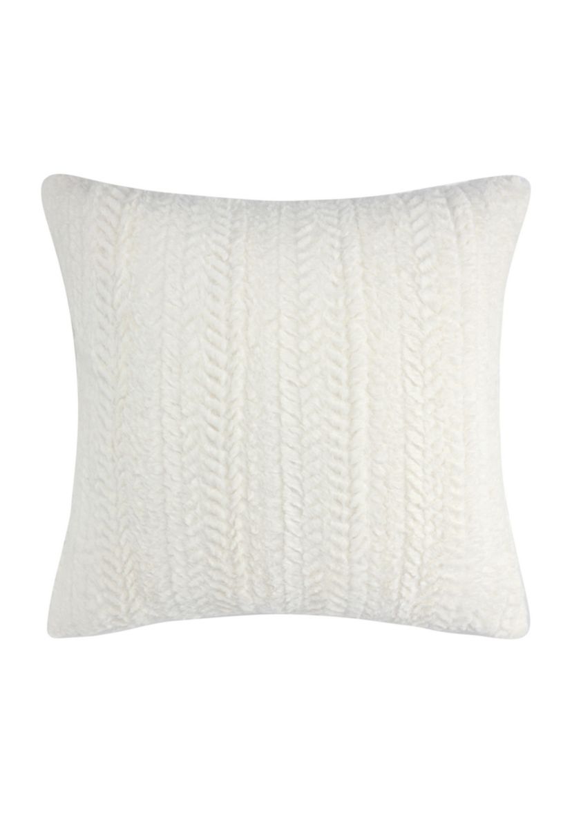 Tinsel Tidings Fur Cable Stripes Pillow 14x18