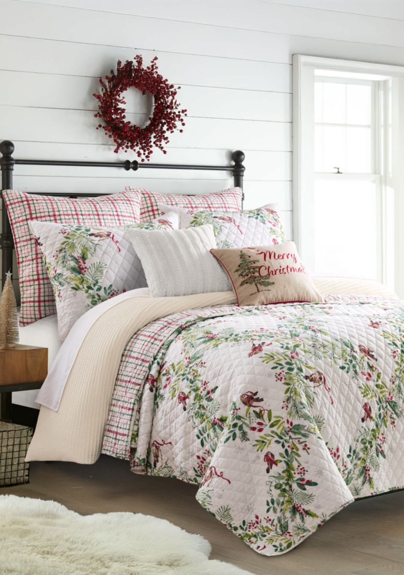 Tinsel Tidings Fur Cable Stripes Pillow 14x18