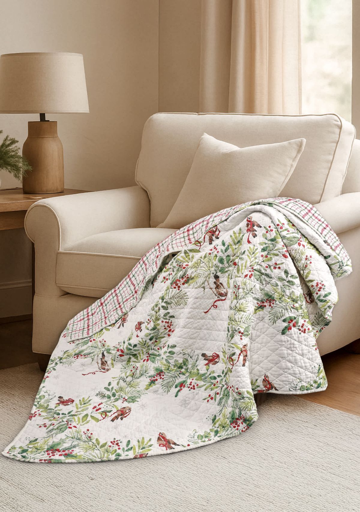 Tinsel Tidings Quilted Throw