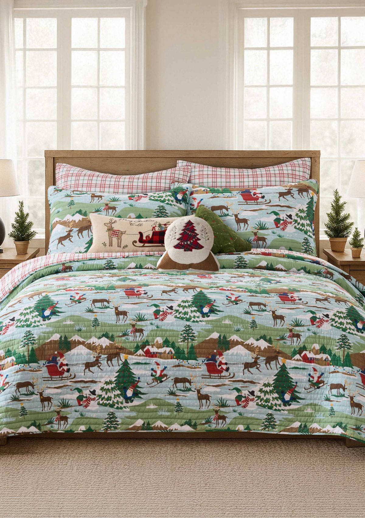 Merry Mountains Snow Globe Pillow