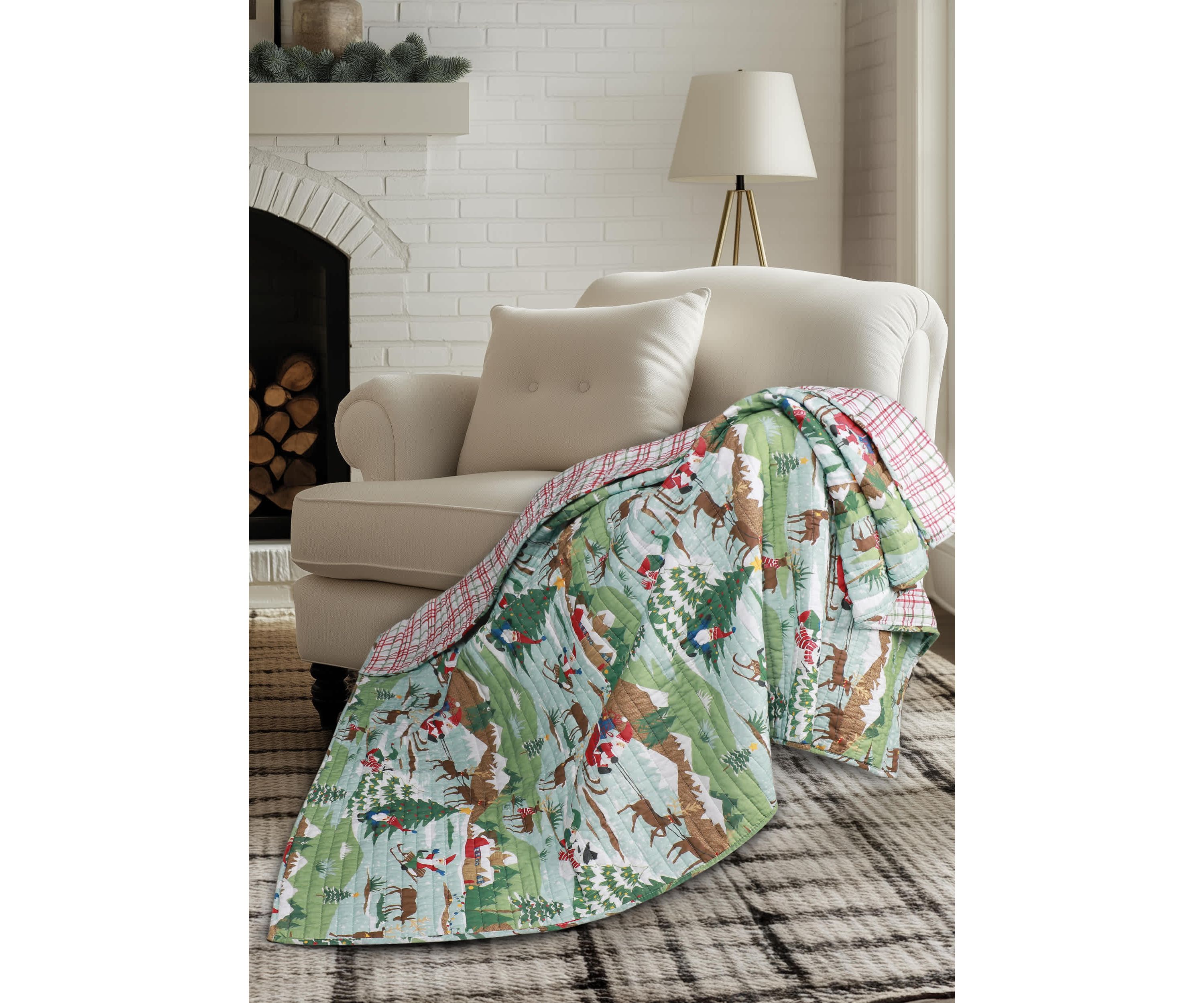 Merry Mountains Quilted Throw