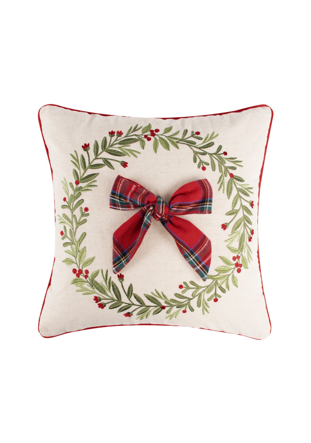 Merry Tartan Bow Pillow