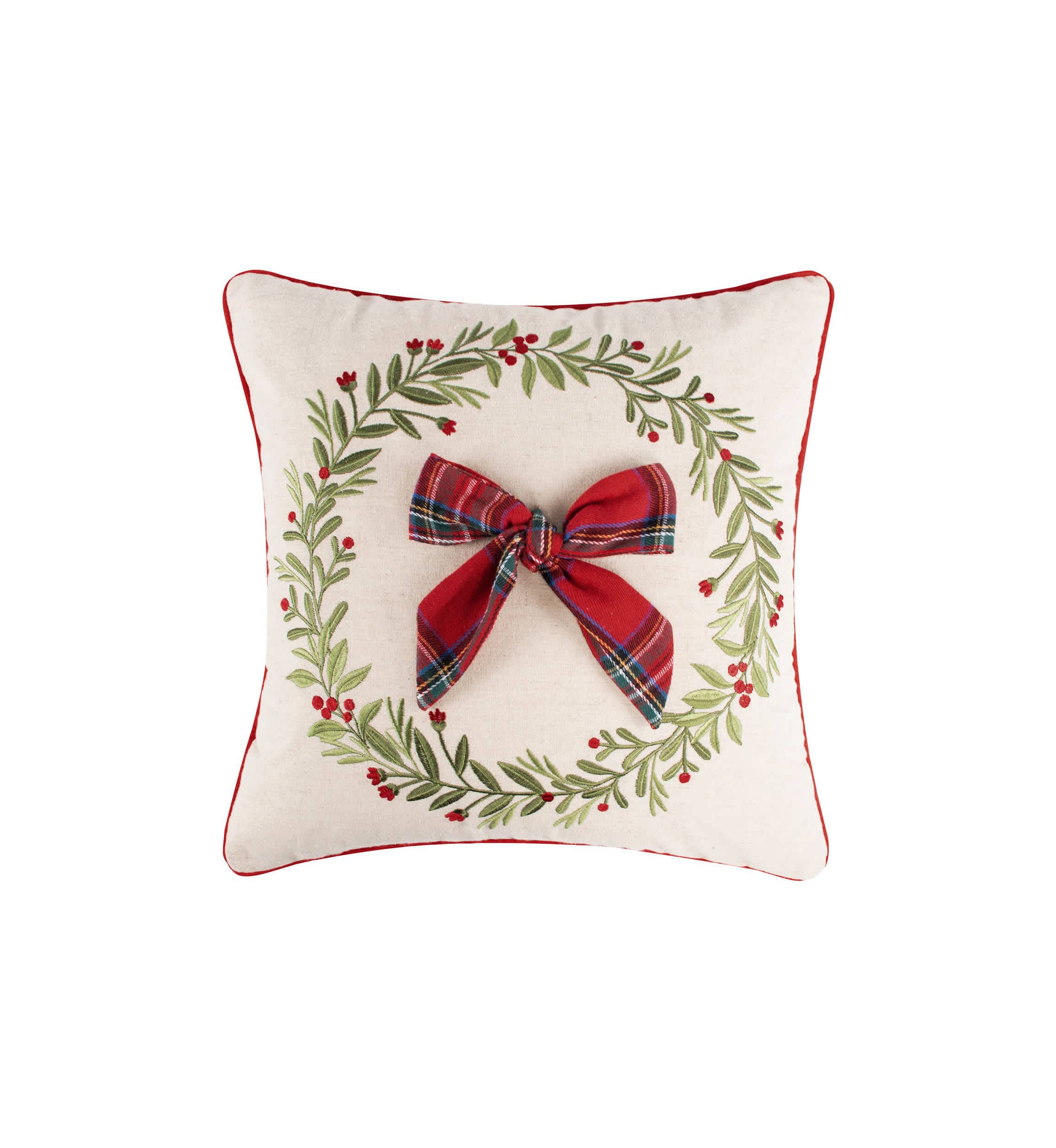Merry Tartan Bow Pillow