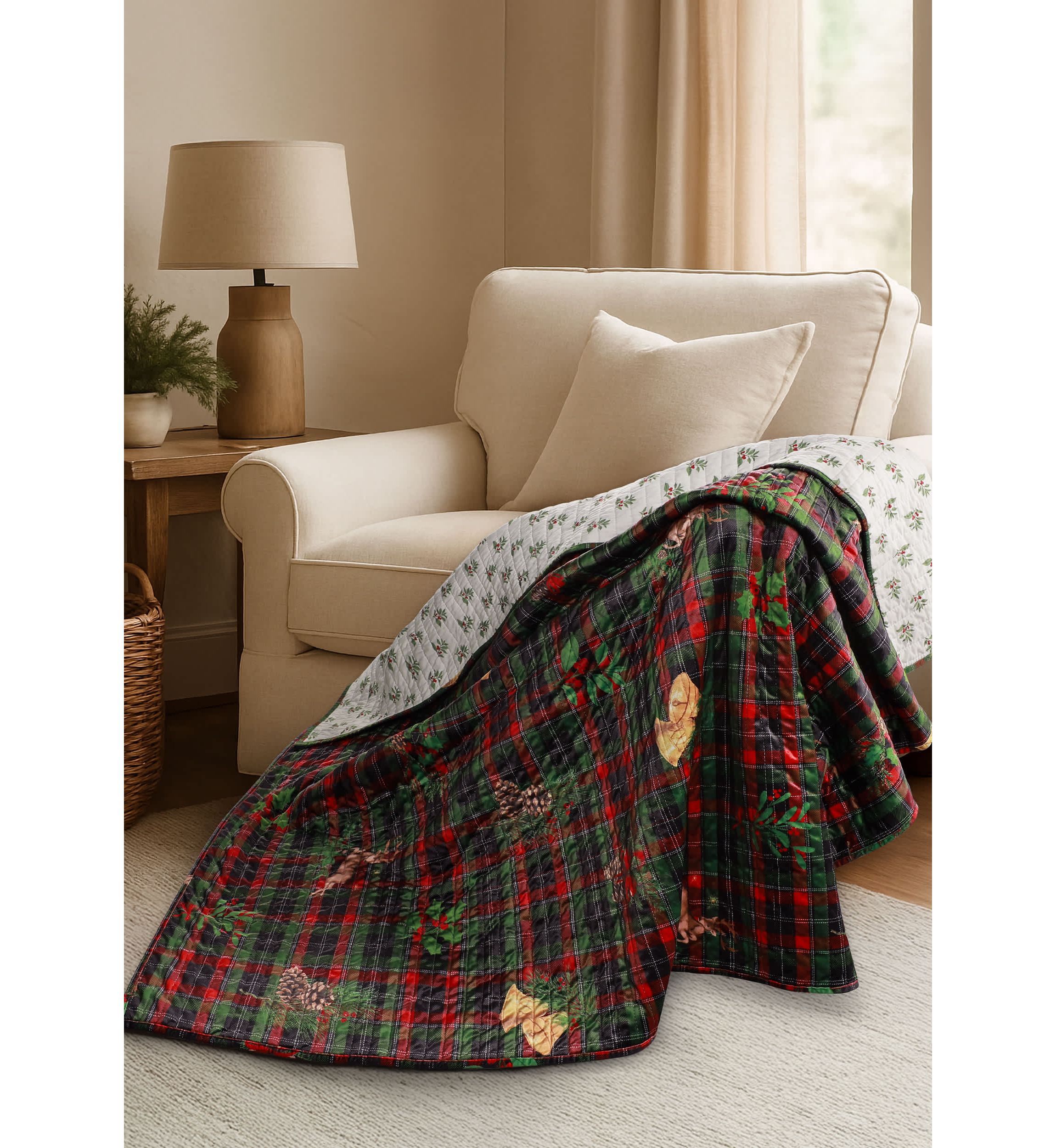 Merry Tartan Quilted Throw