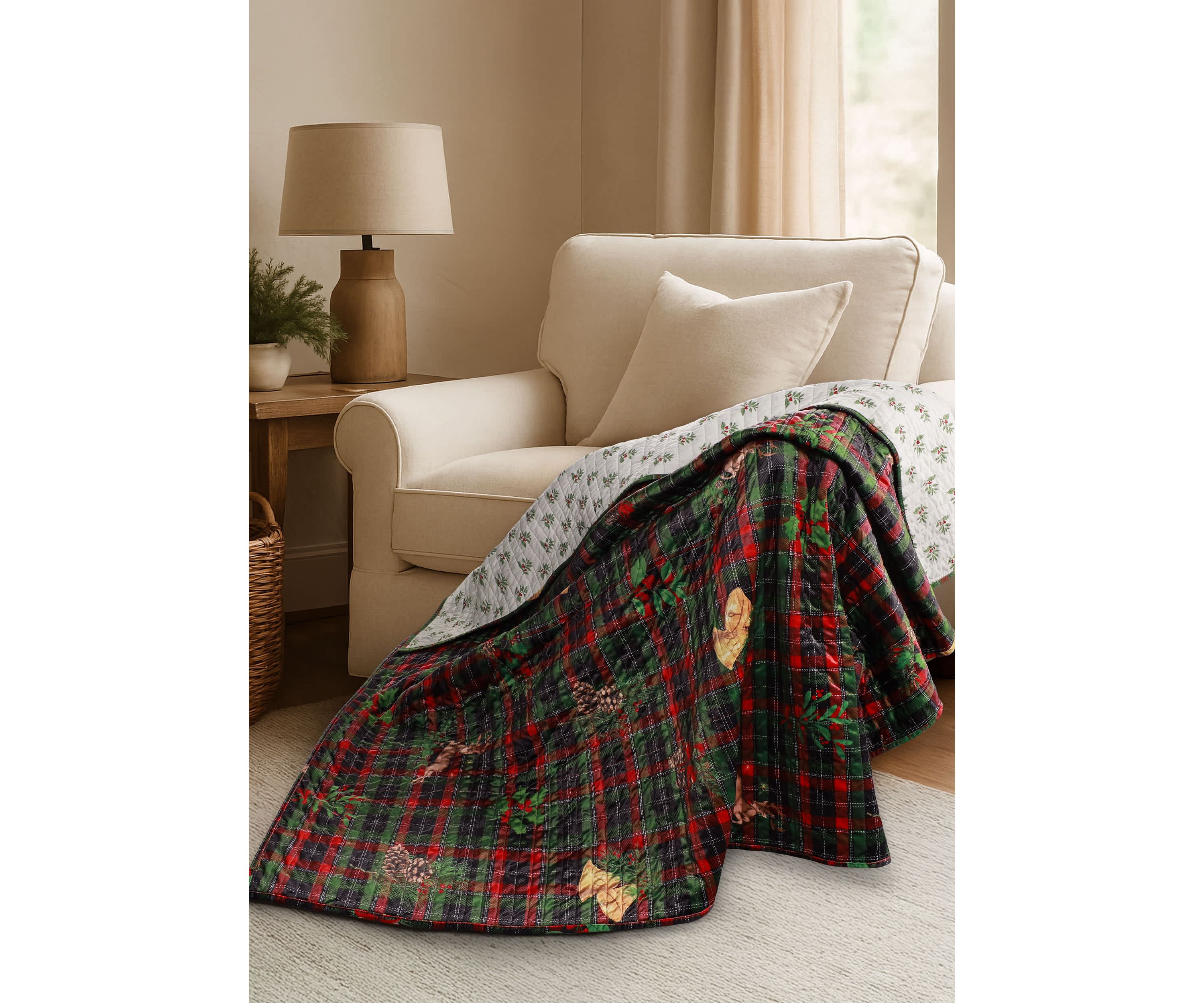 Merry Tartan Quilted Throw