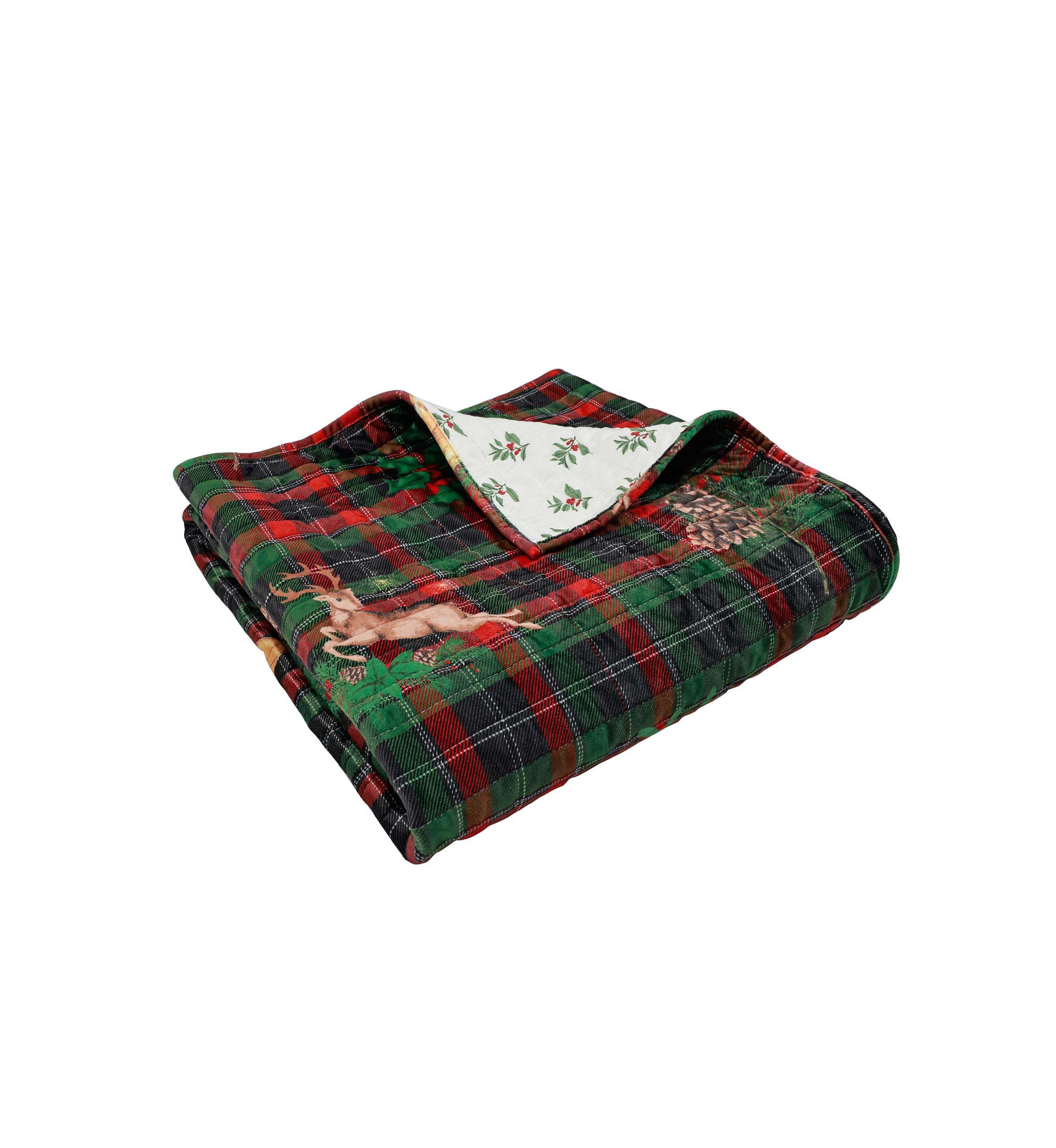 Merry Tartan Quilted Throw