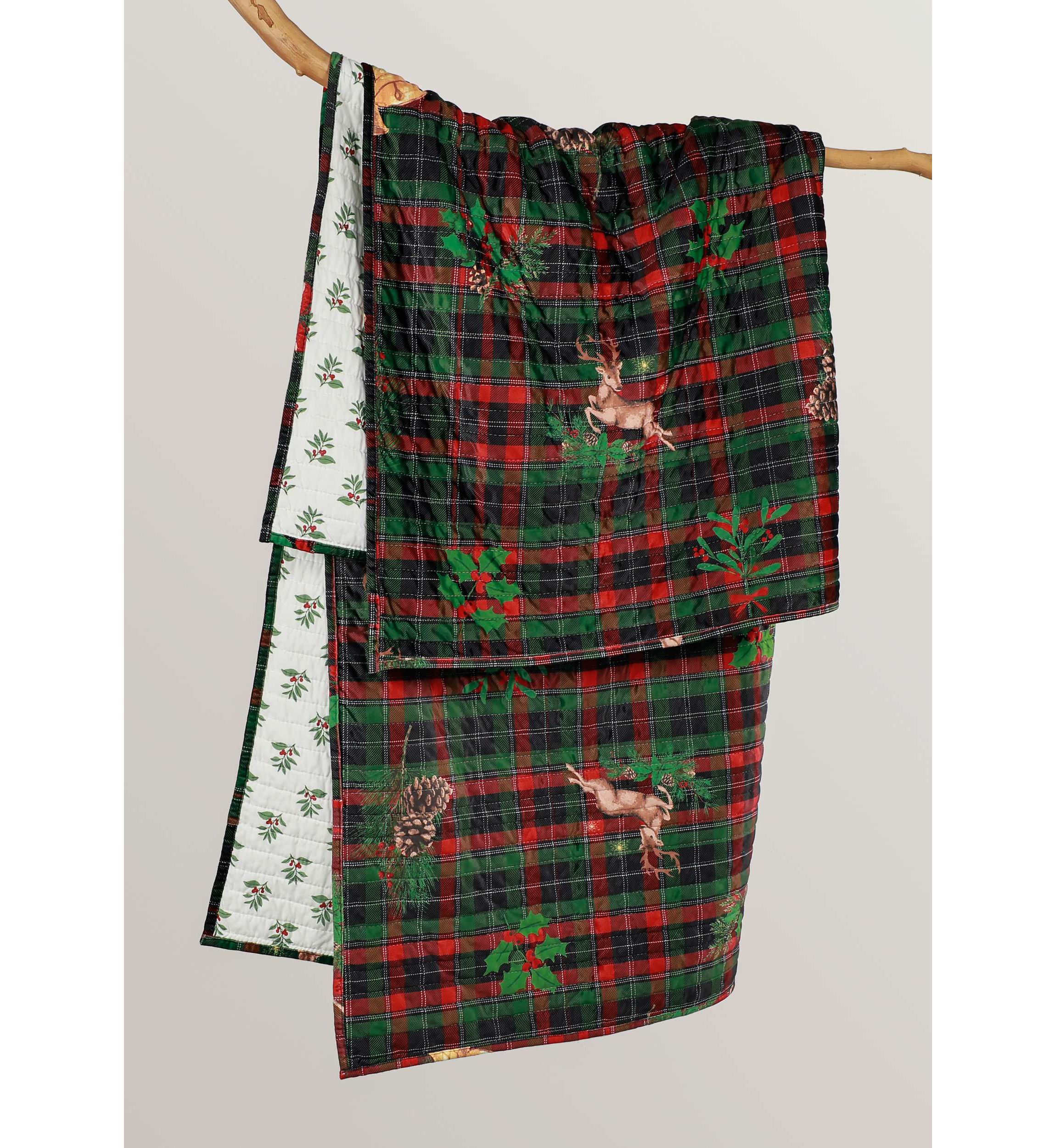 Merry Tartan Quilted Throw