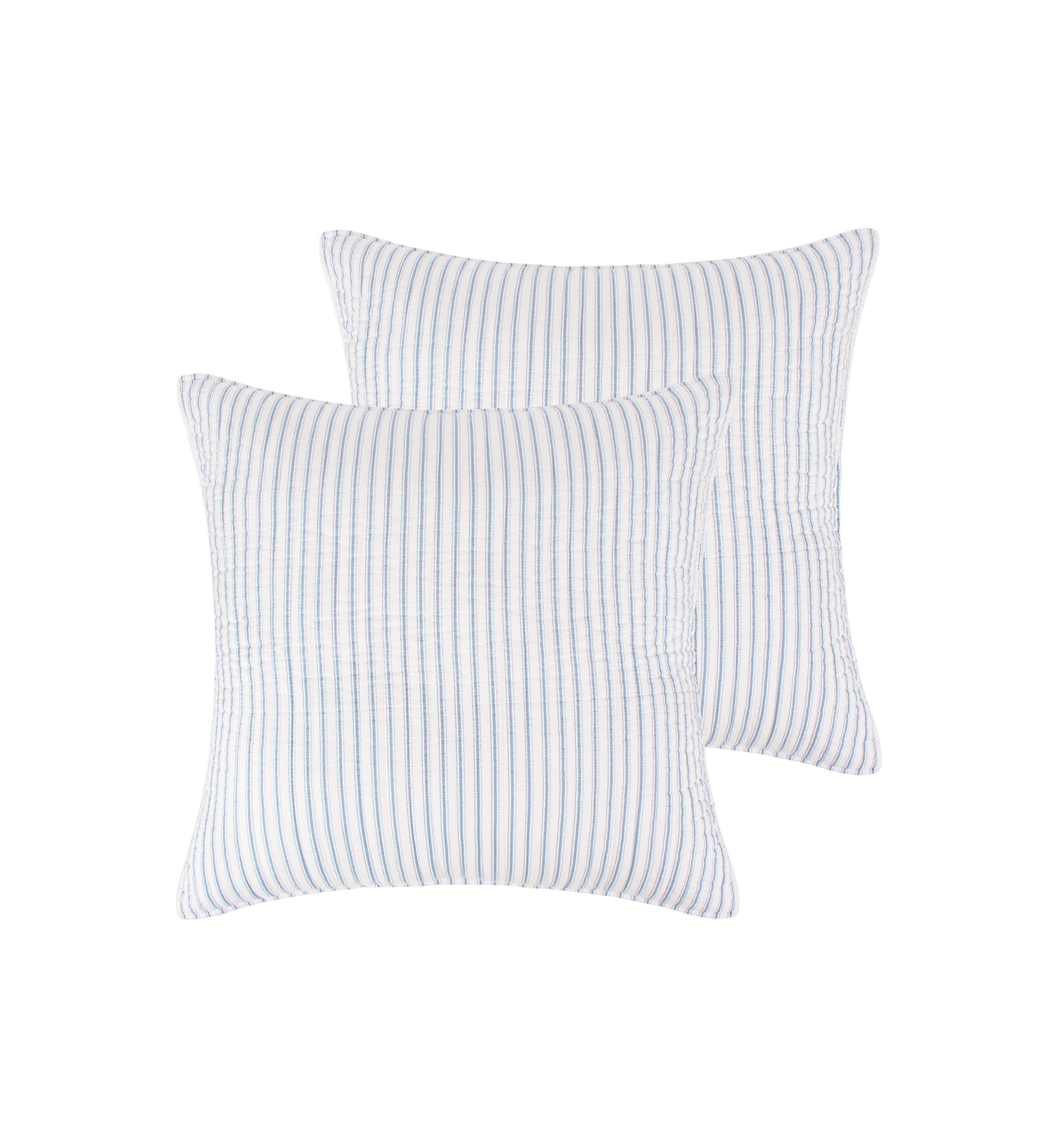 Tobago Stripe Blue Euro Sham Set of 2