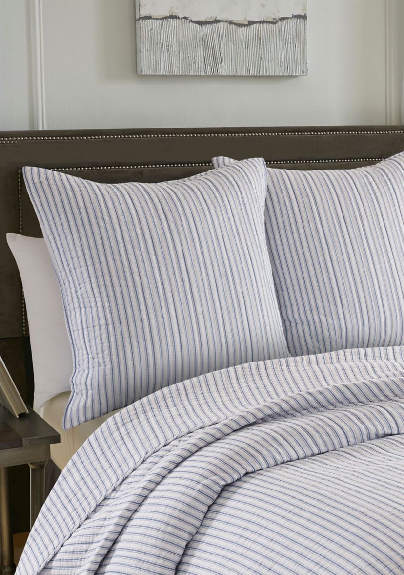 Tobago Stripe Blue Euro Sham Set of 2