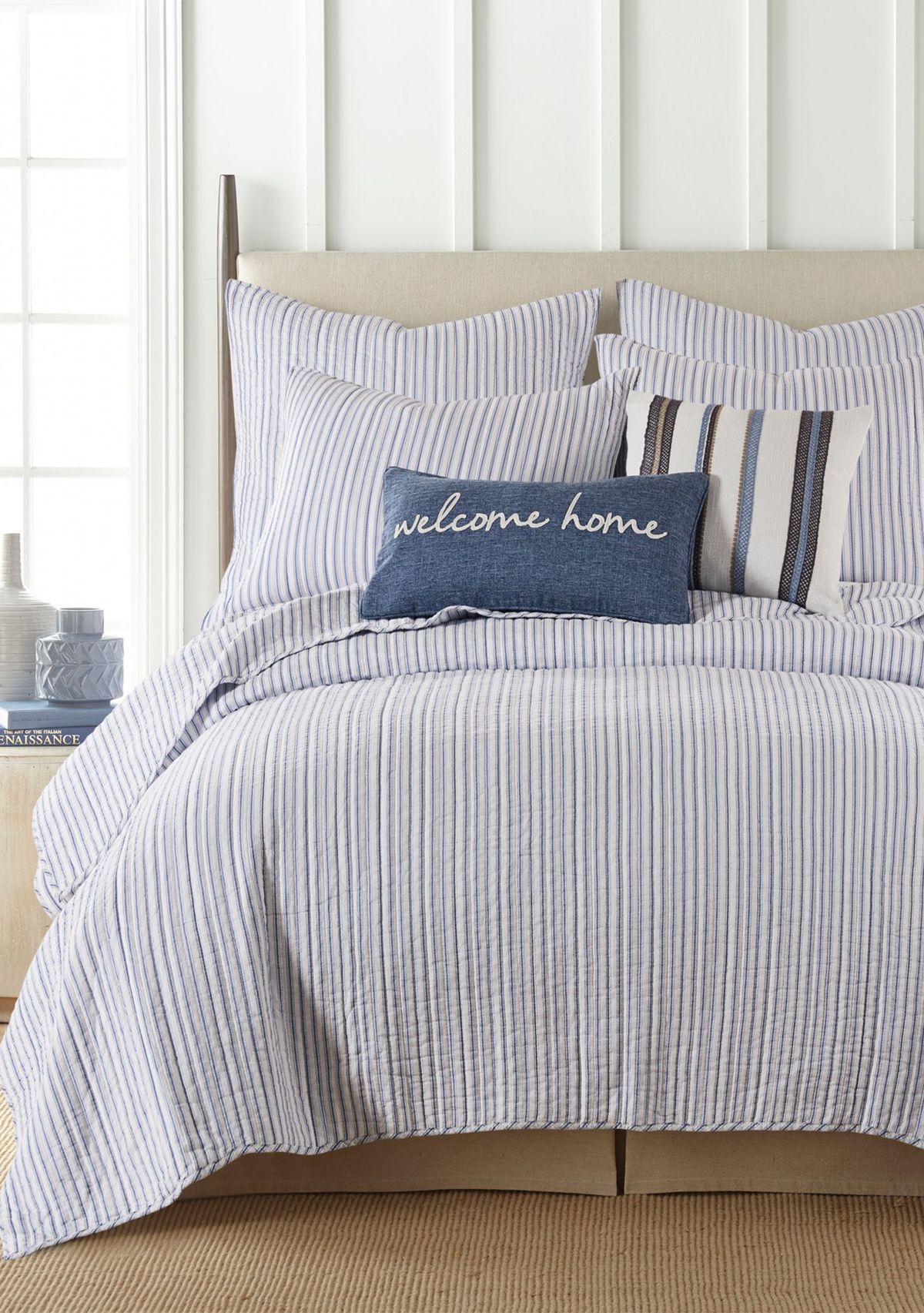 Tobago Stripe Blue Euro Sham Set of 2