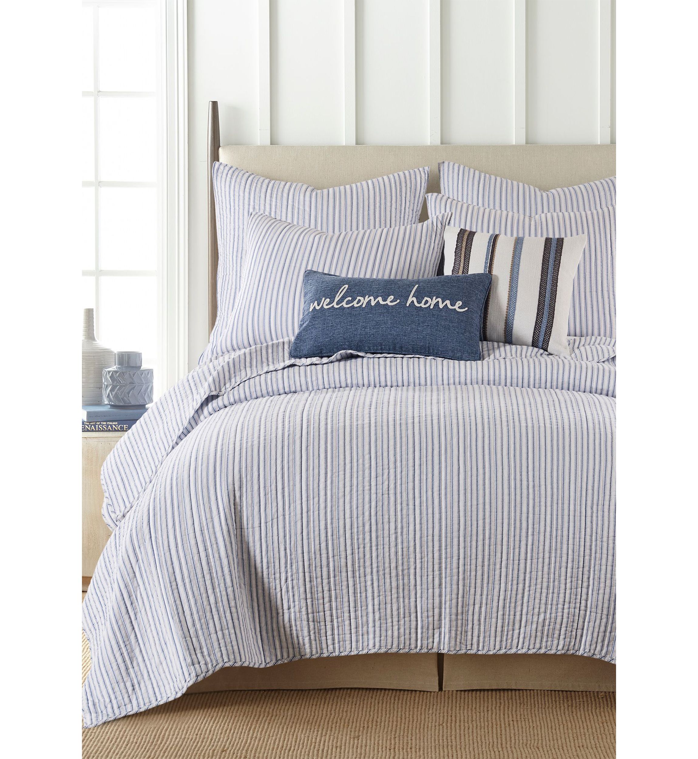 Tobago Stripe Blue Euro Sham Set of 2