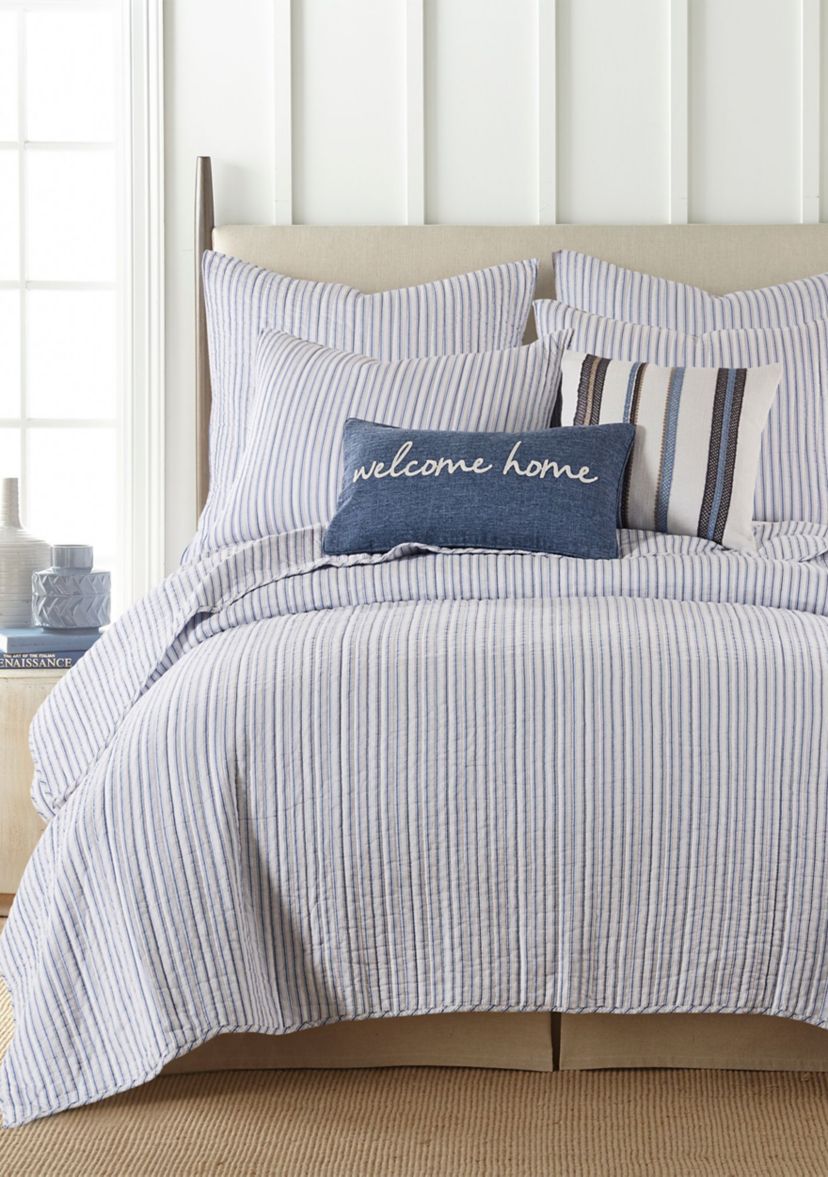 Tobago Stripe Blue Euro Sham Set of 2