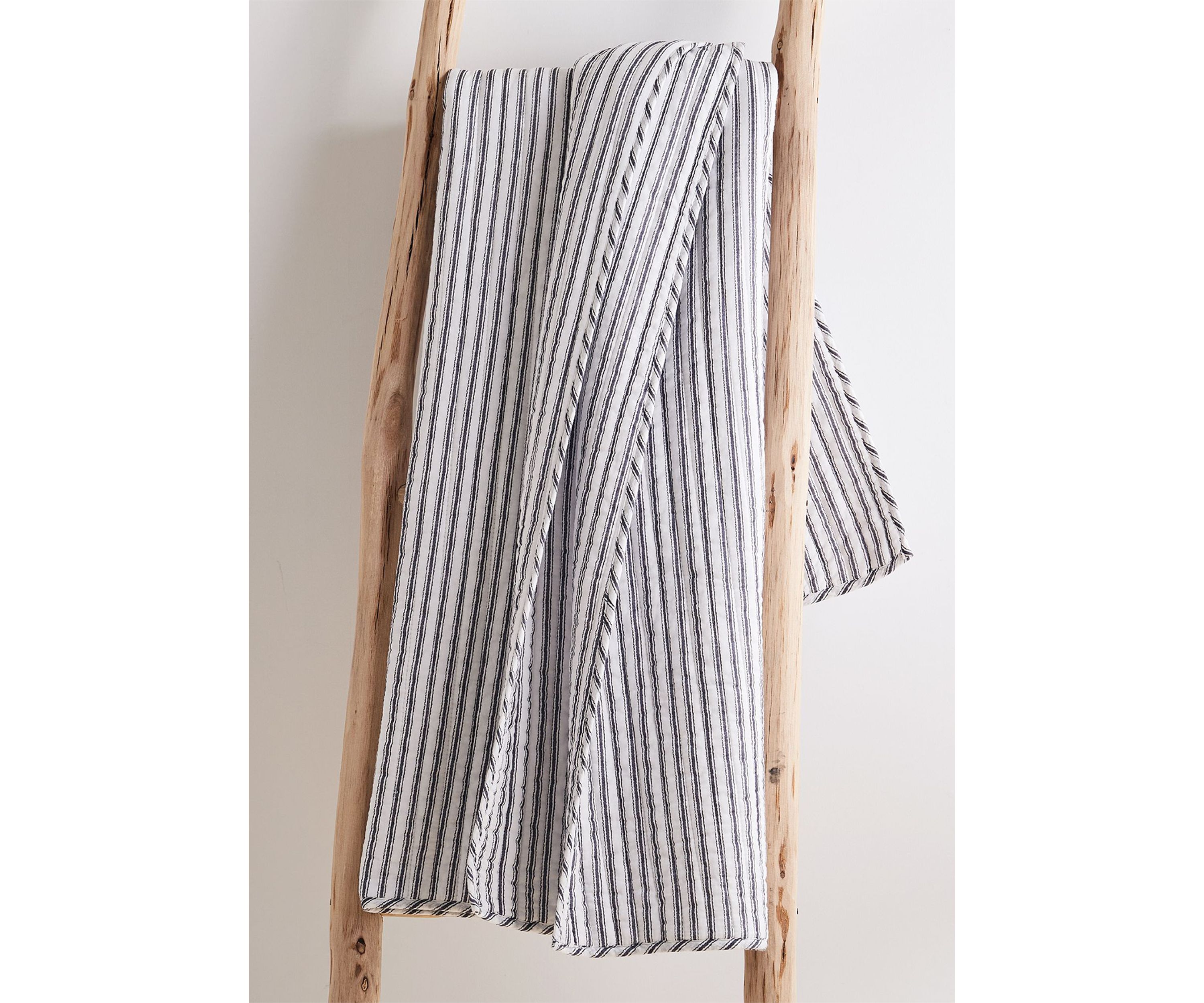 Tobago Stripe Charcoal Quilted Throw