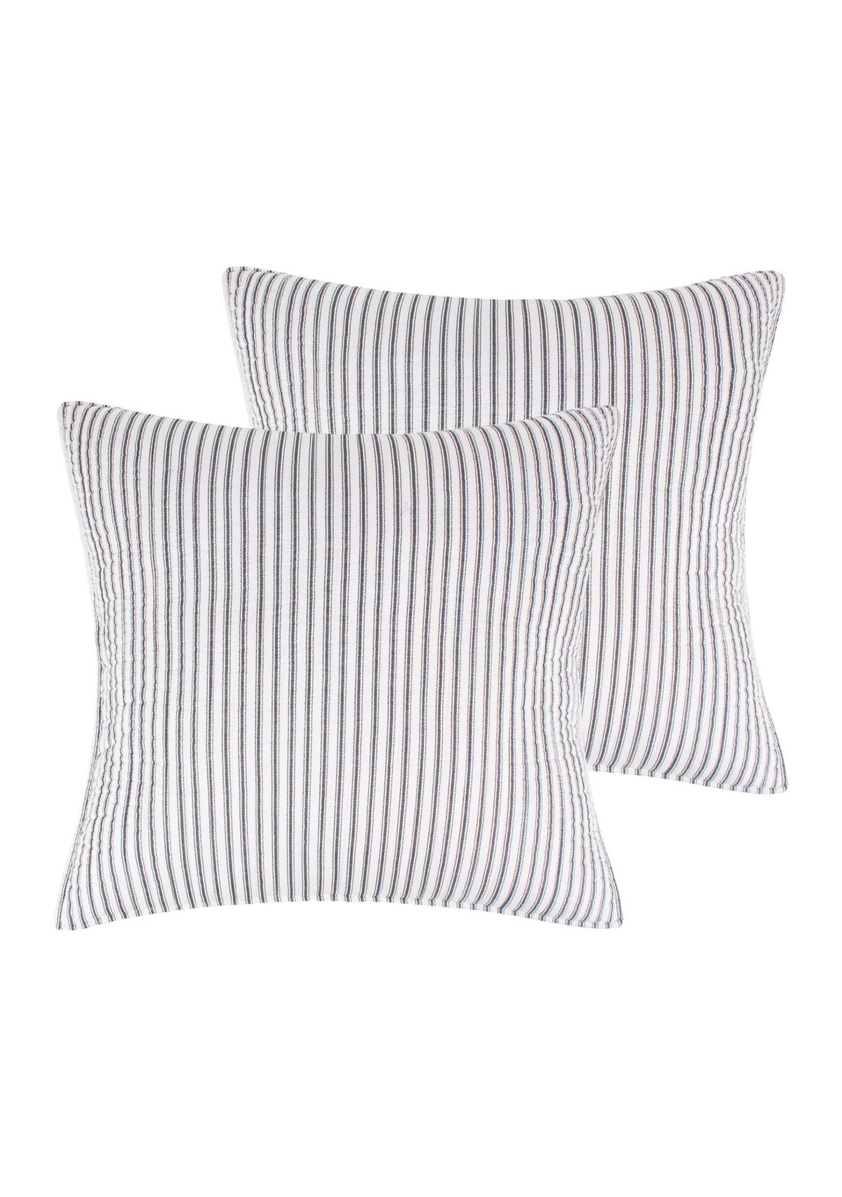 Tobago Stripe Charcoal Euro Sham Set of 2