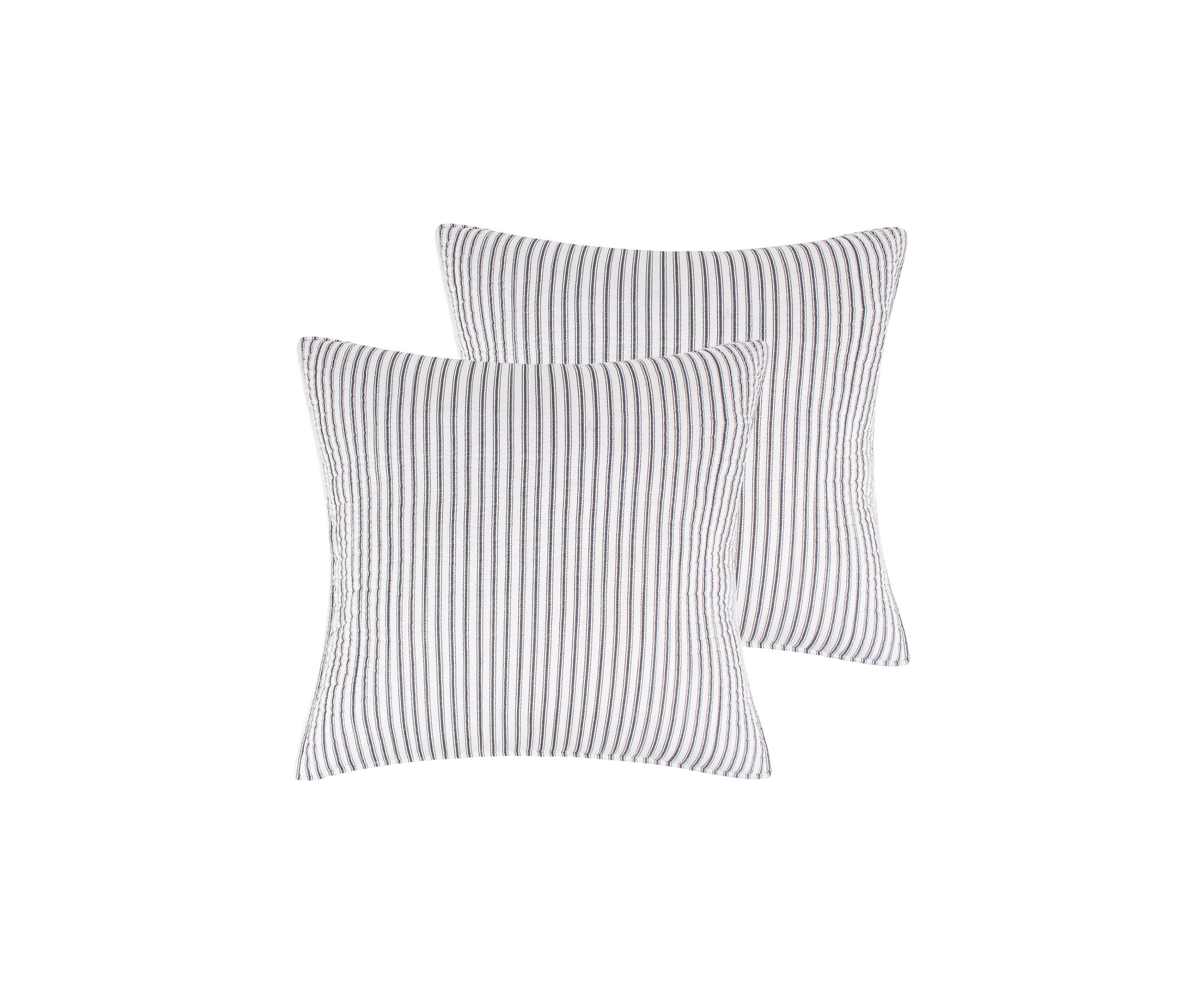 Tobago Stripe Charcoal Euro Sham Set of 2