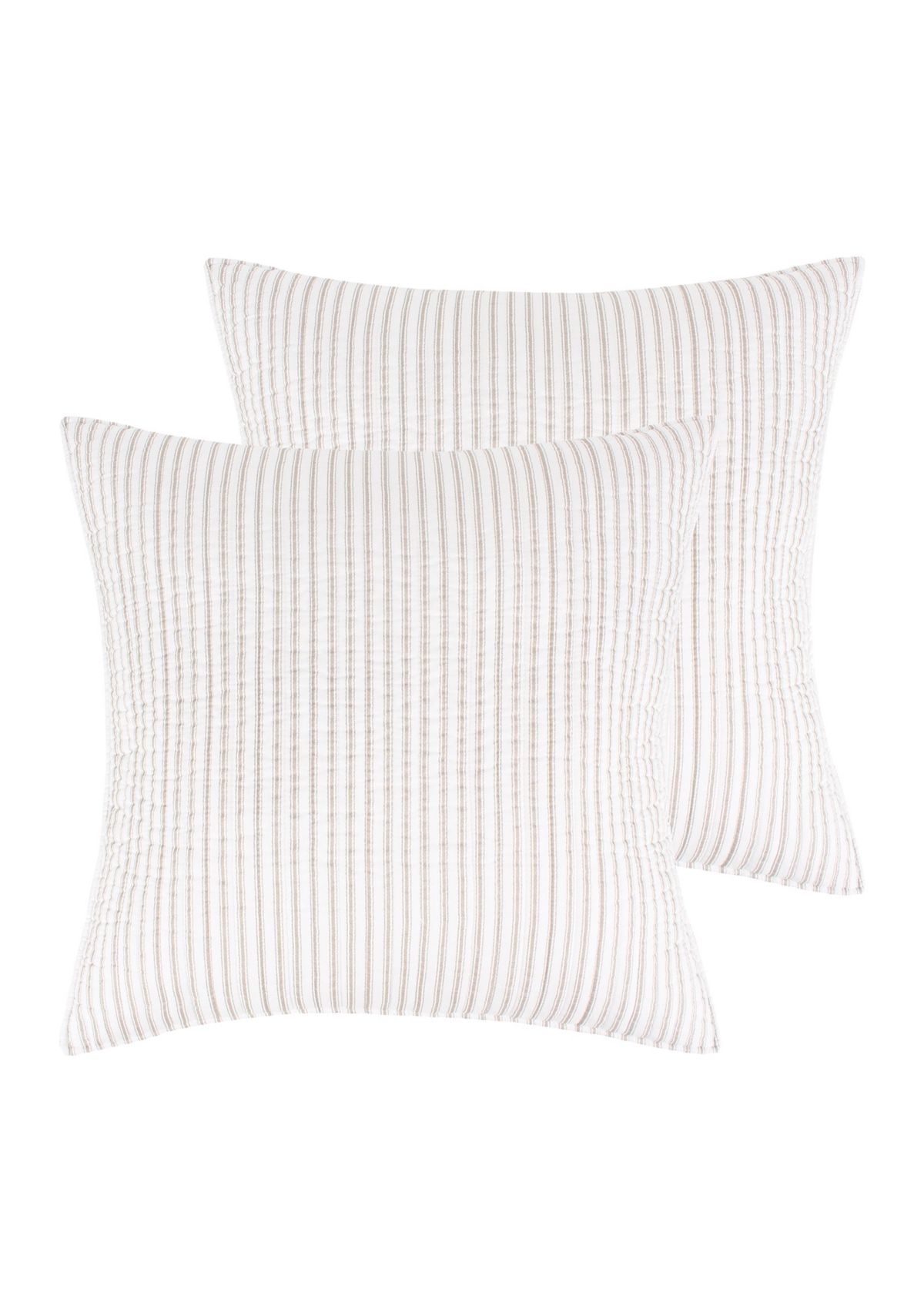 Tobago Stripe Taupe Euro Sham Set of 2