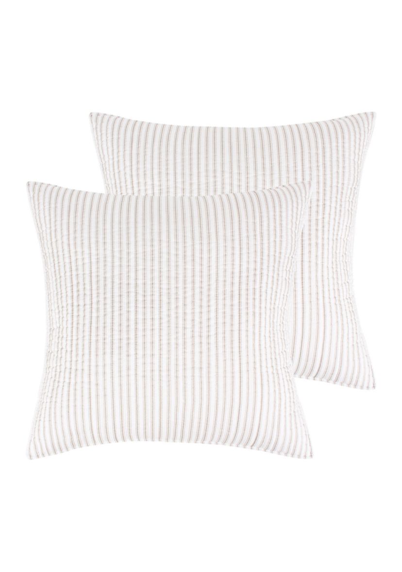 Tobago Stripe Taupe Euro Sham Set of 2