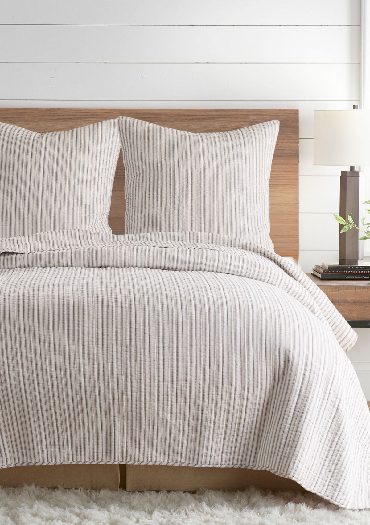 Tobago Stripe Taupe Euro Sham Set of 2