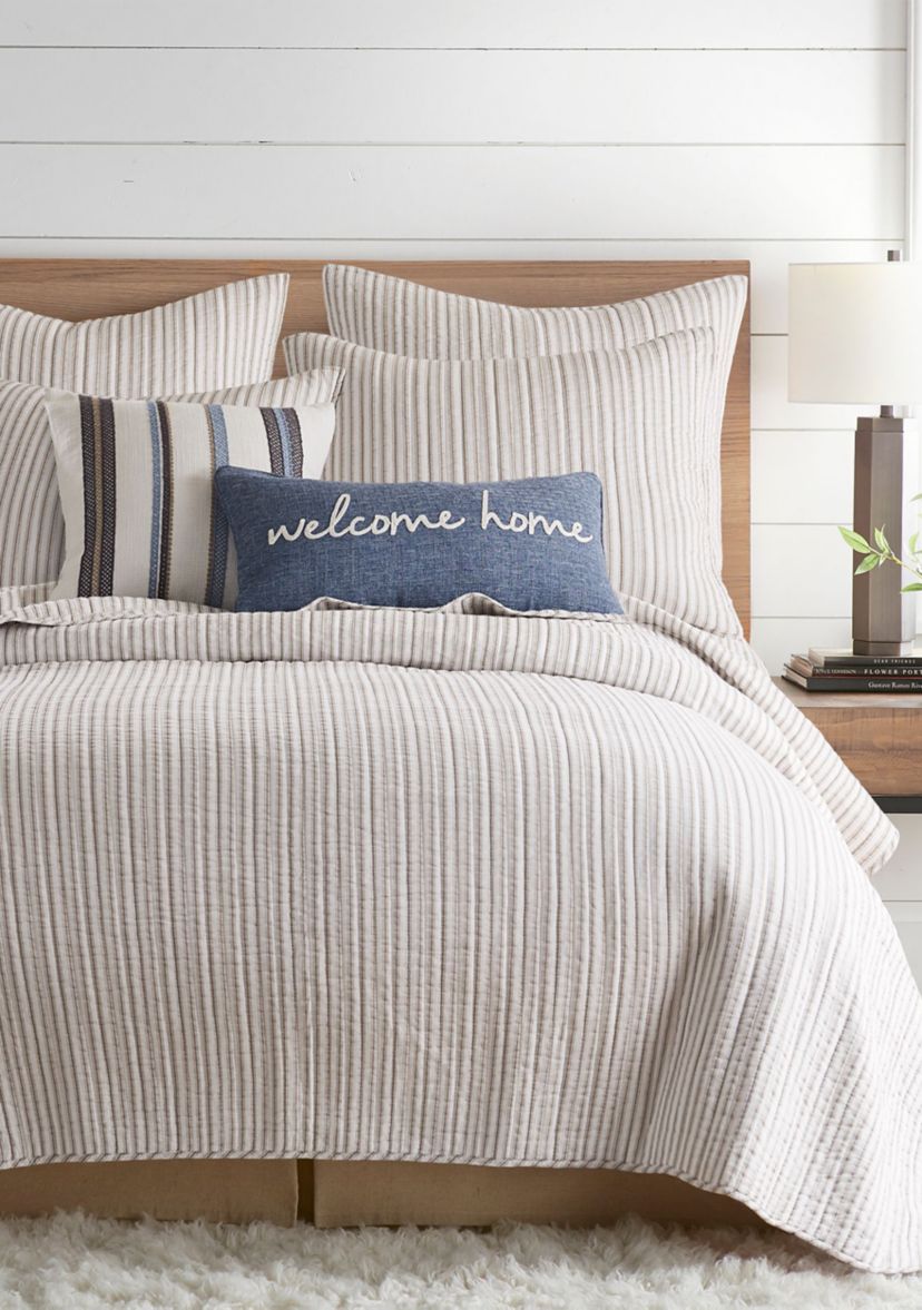 Tobago Stripe Taupe Euro Sham Set of 2