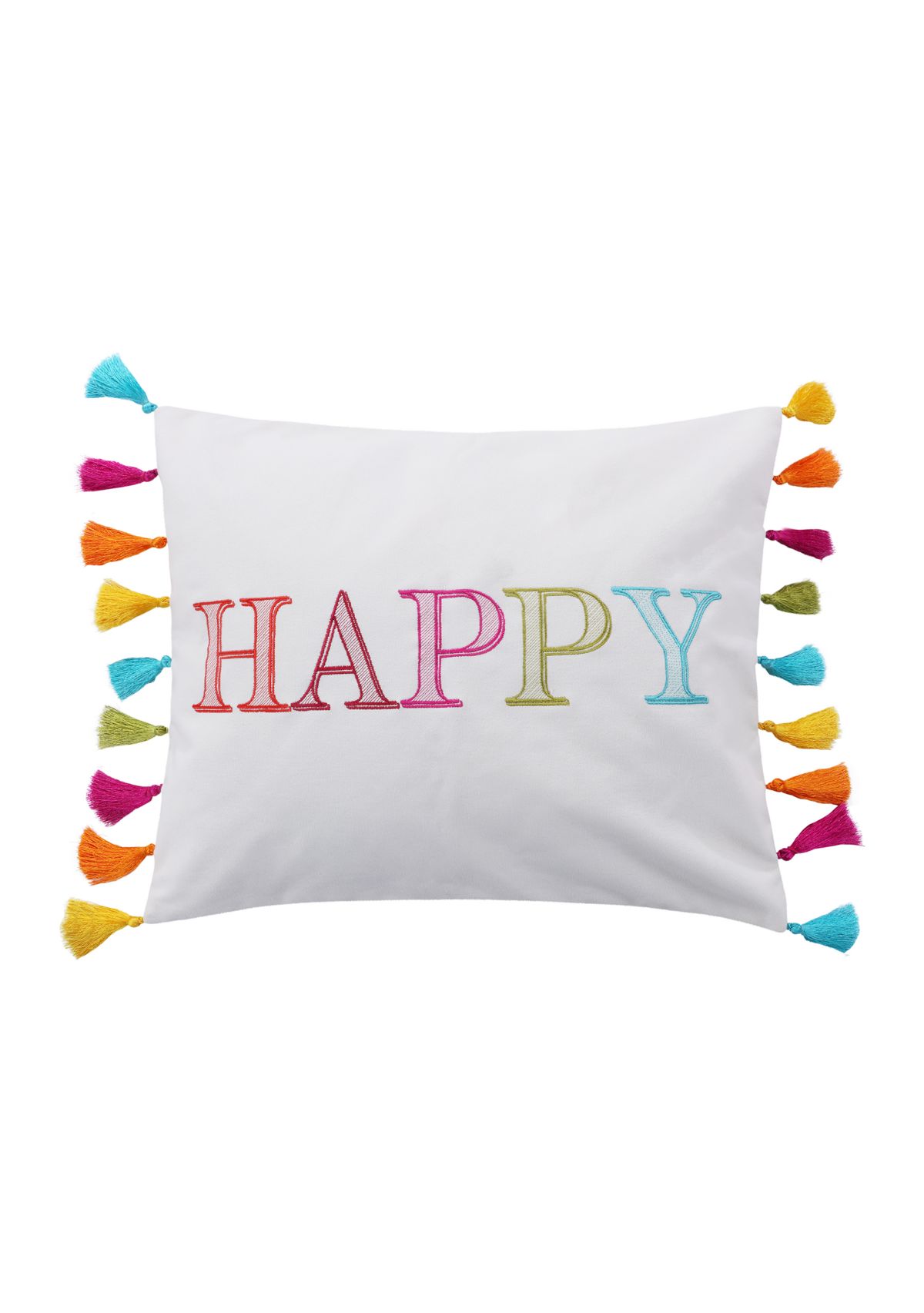  Happy Pillow with Tassels