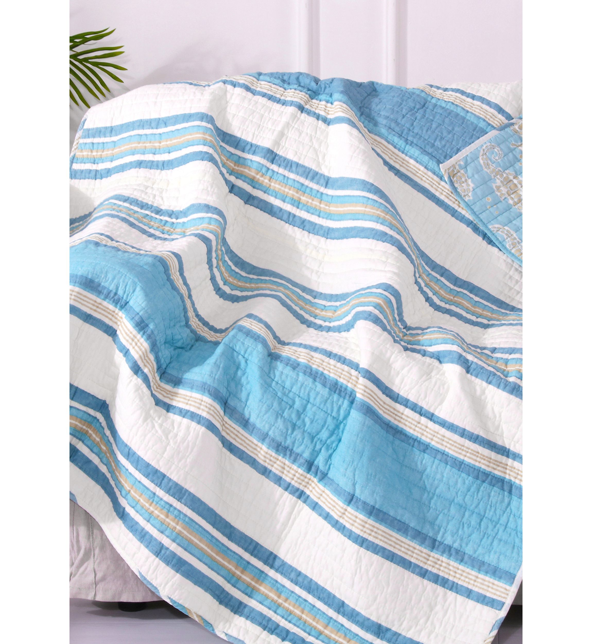 Blue Maui Quilted Throw