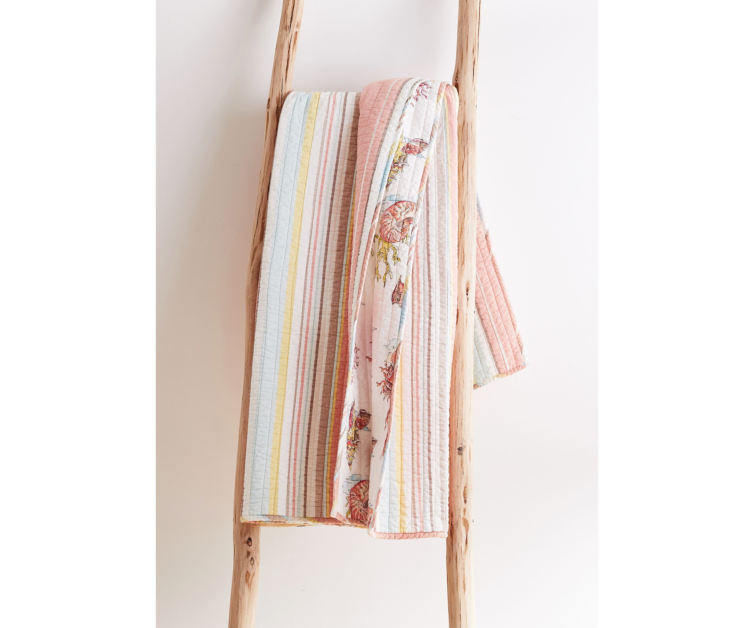 Coral Brighton Quilted Throw